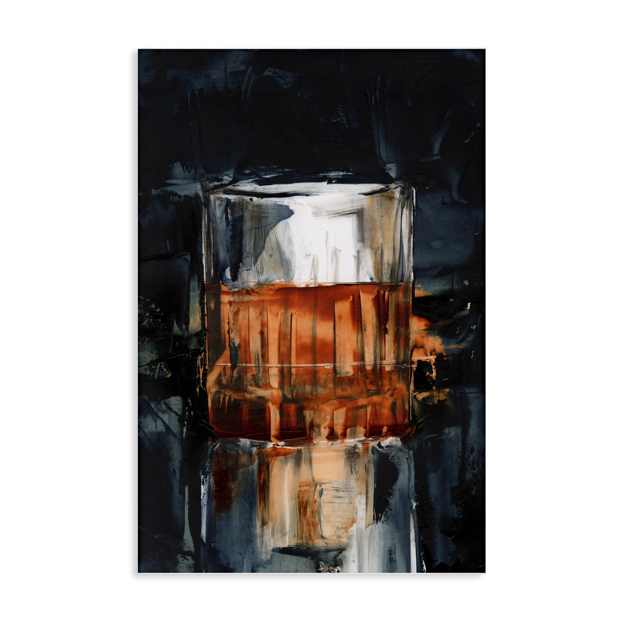 Stupell Industries Bourbon in Glass Food & Beverage Painting Wrapped Canvas Art Print Wall Art, 30 x 45