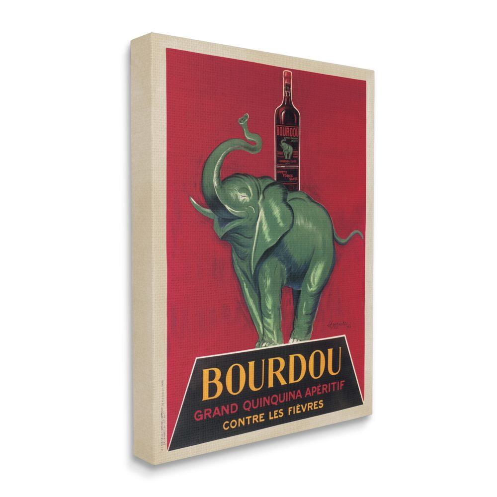Stupell Industries Bourdou Vintage Elephant Advertisement Bar Illustration Canvas Wall Art by Leonetto Cappiello