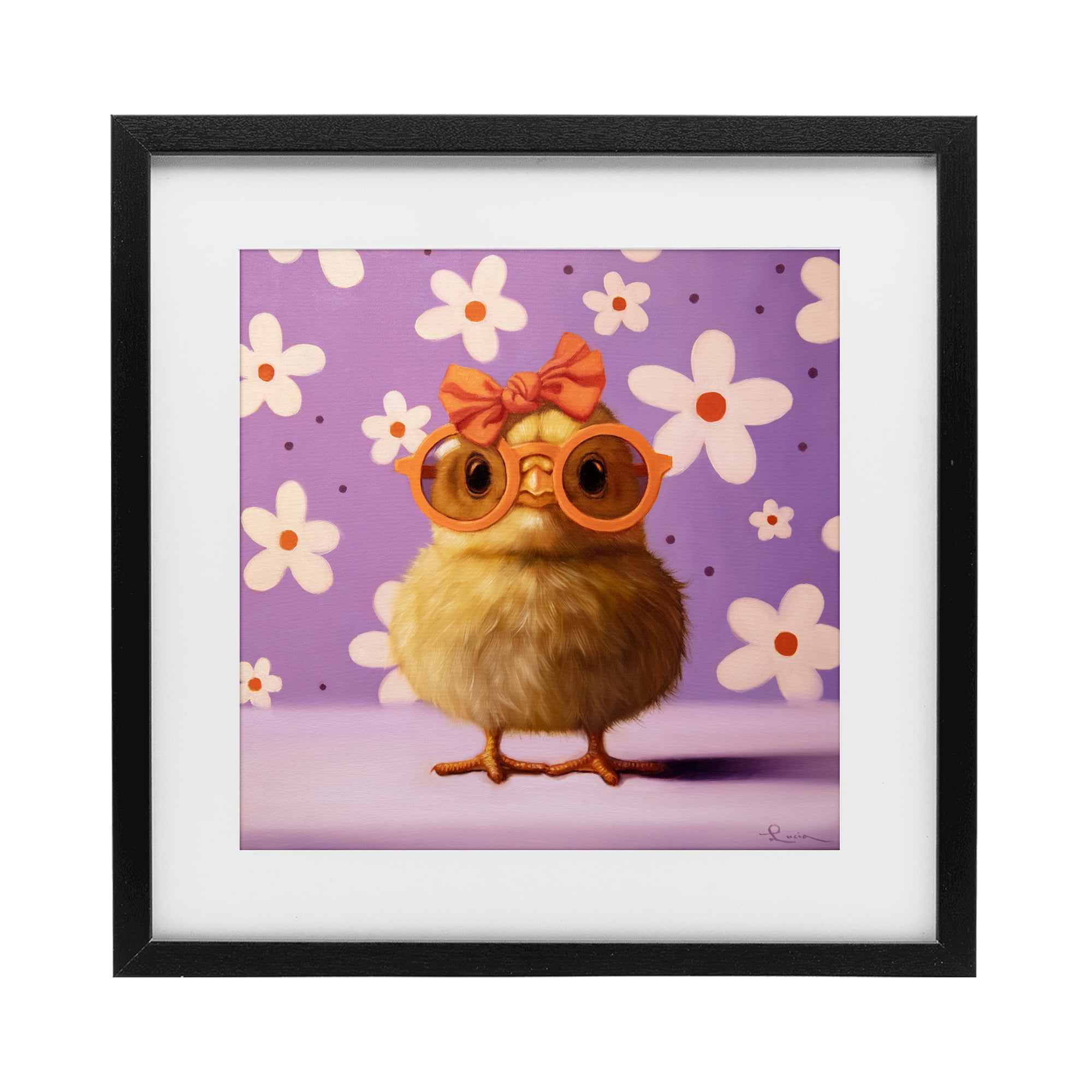 Stupell Industries Bow Peep Groovy Chick Black Framed Print Under Glass, design by Lucia Heffernan