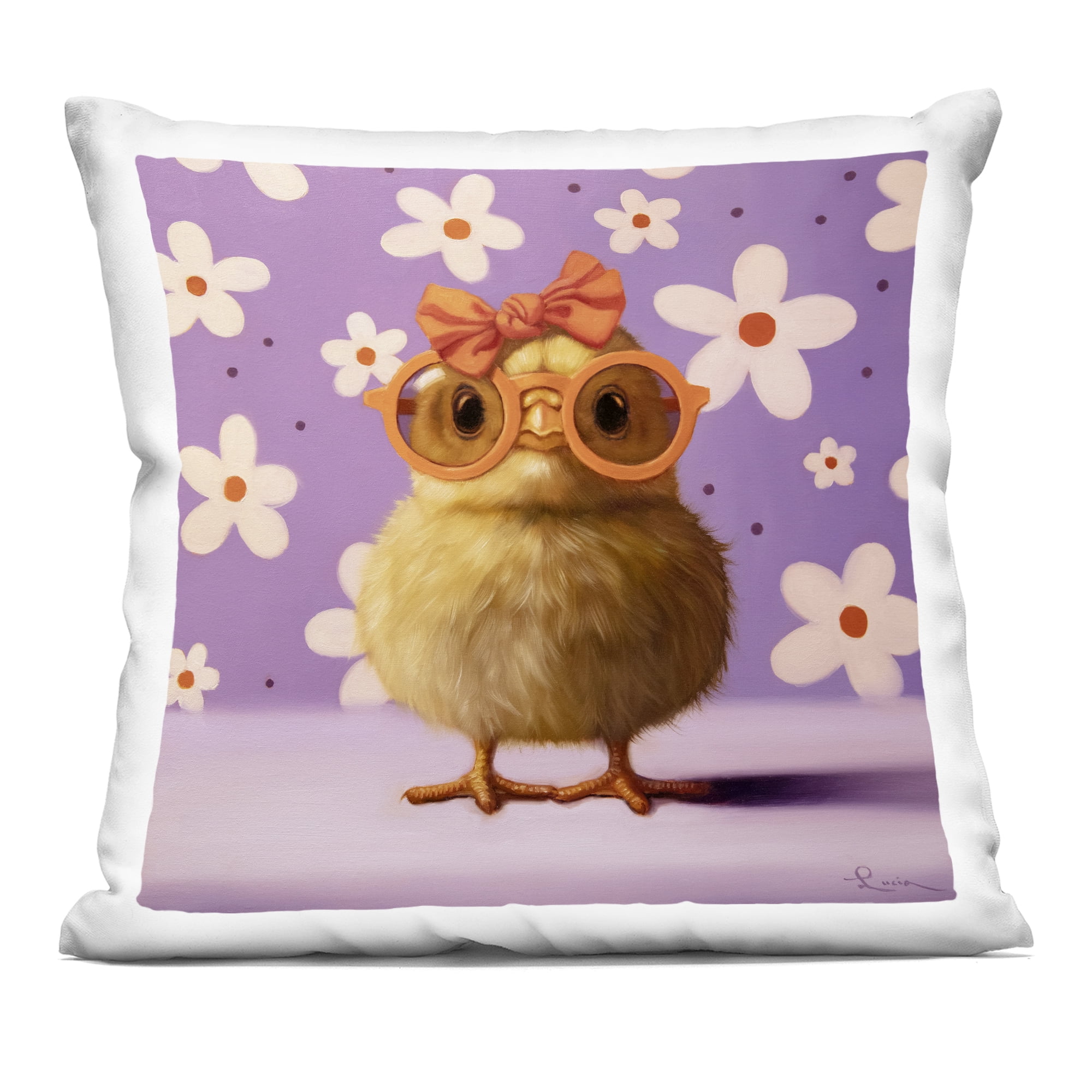 Stupell Industries Bow Peep Groovy Chick Decorative Printed Throw Pillow, design by Lucia Heffernan