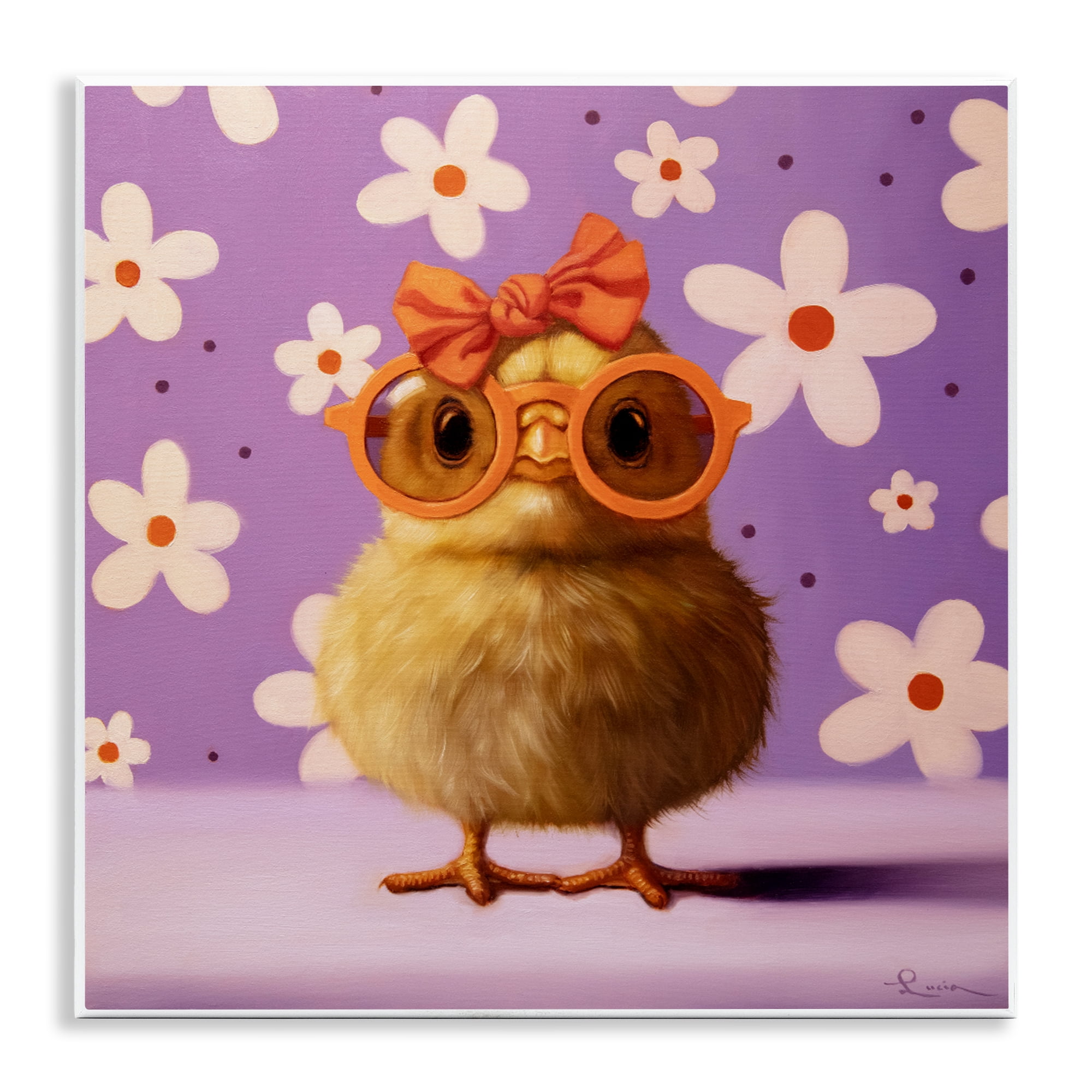 Stupell Industries Bow Peep Groovy Chick Wall Plaque Art, design by Lucia Heffernan
