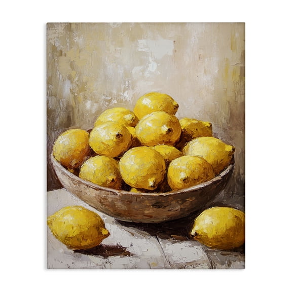 Stupell Industries Bowl Of Lemons Still Life Food & Beverage Painting Wrapped Canvas Canvas Art Print Wall Art, 30 x 40