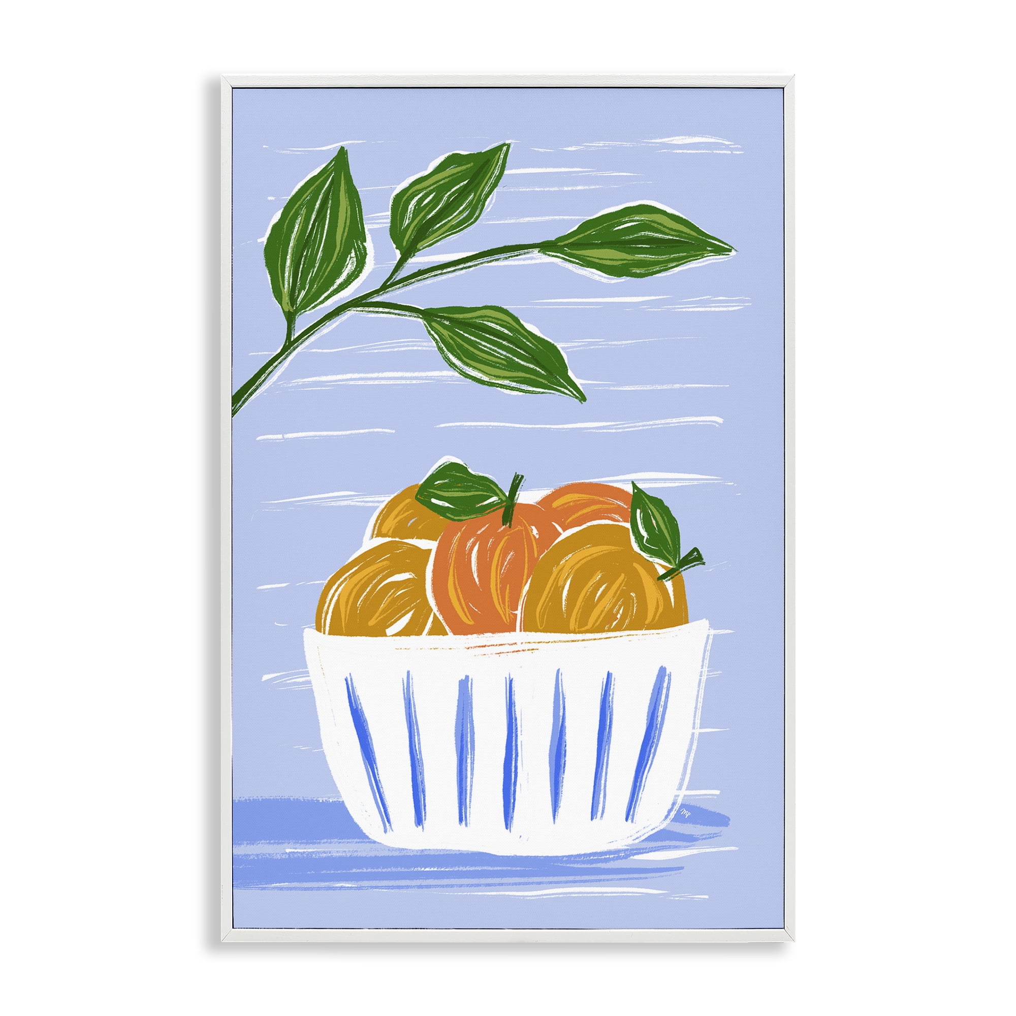 Stupell Industries Bowl Of Oranges Food & Beverage Painting White Framed Art Print Wall Art, 16 x 24