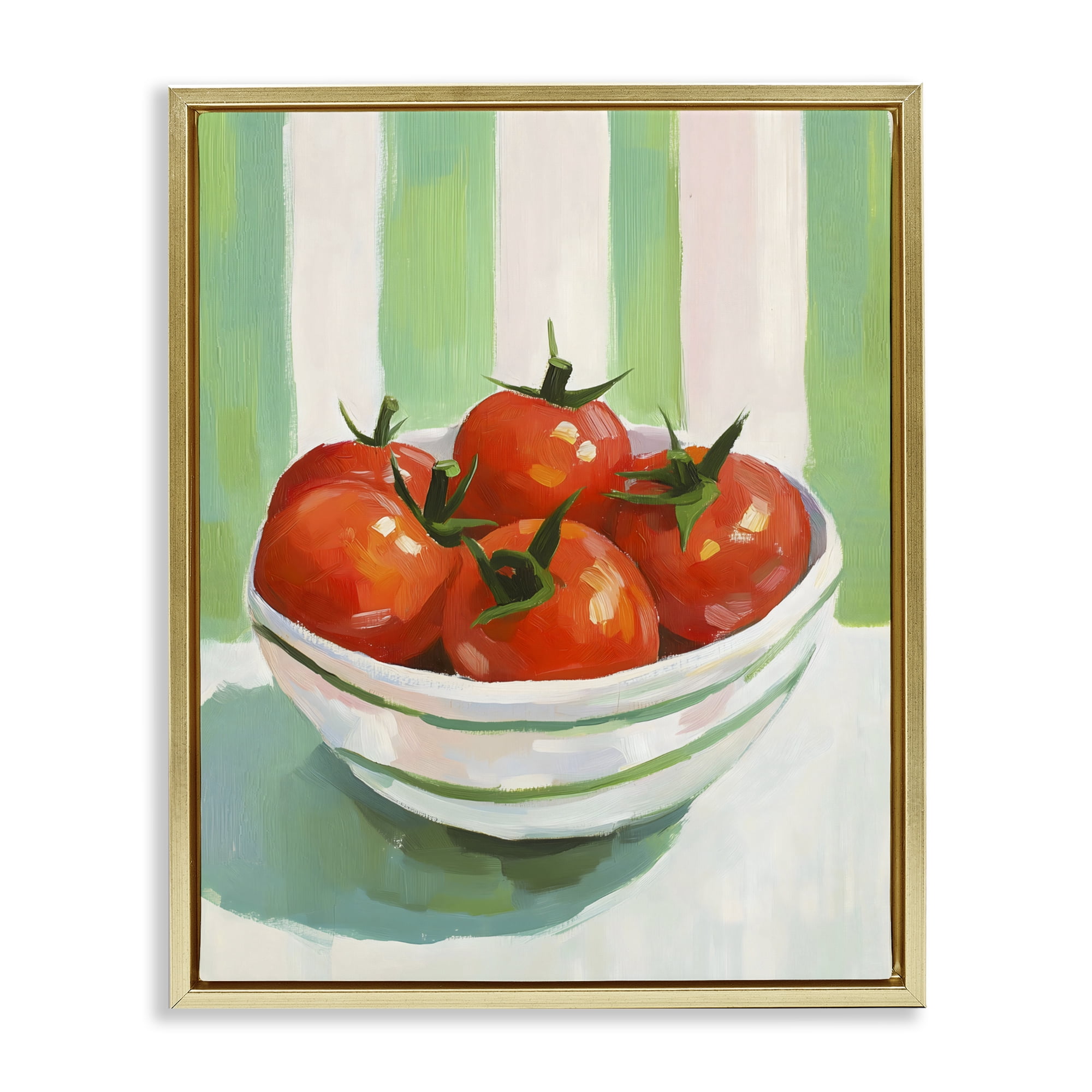 Stupell Industries Bowl of Fresh Tomatoes Gold Framed Floater Canvas Wall Art, design by The Prints Vibe