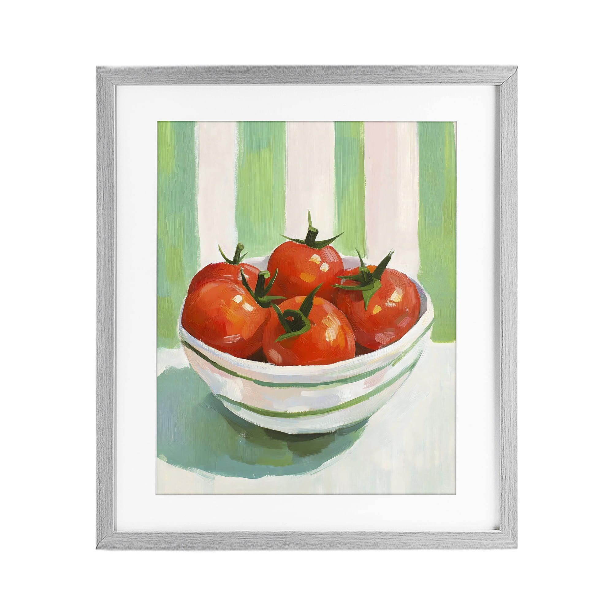Stupell Industries Bowl of Fresh Tomatoes Gray Framed Print Under Glass, design by The Prints Vibe