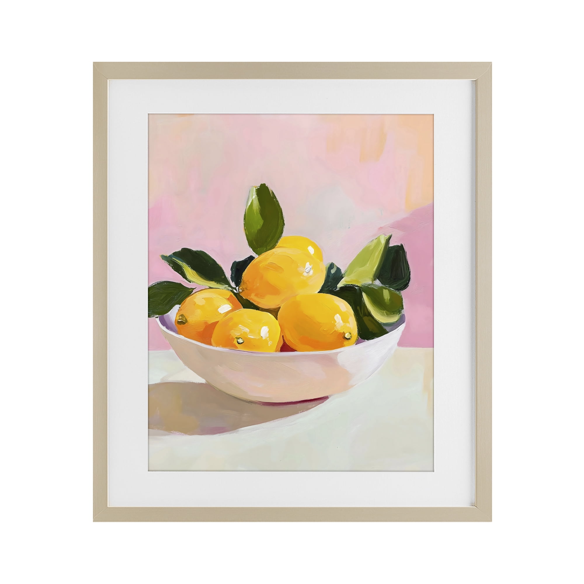 Stupell Industries Bowl of Lemons in Sunlight Birch Framed Print Under Glass, design by The Prints Vibe