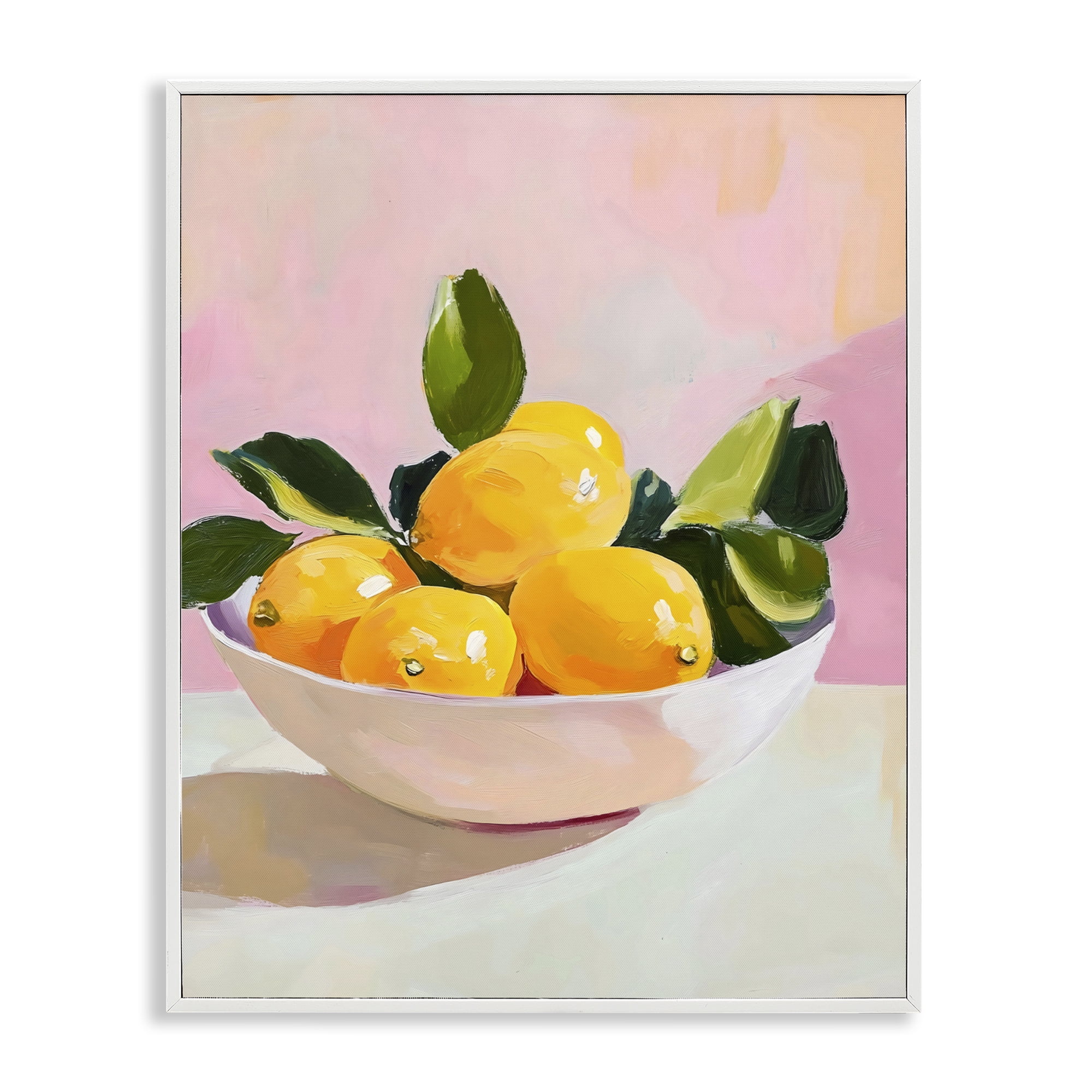 Stupell Industries Bowl of Lemons in Sunlight White Framed Giclee Art, design by The Prints Vibe