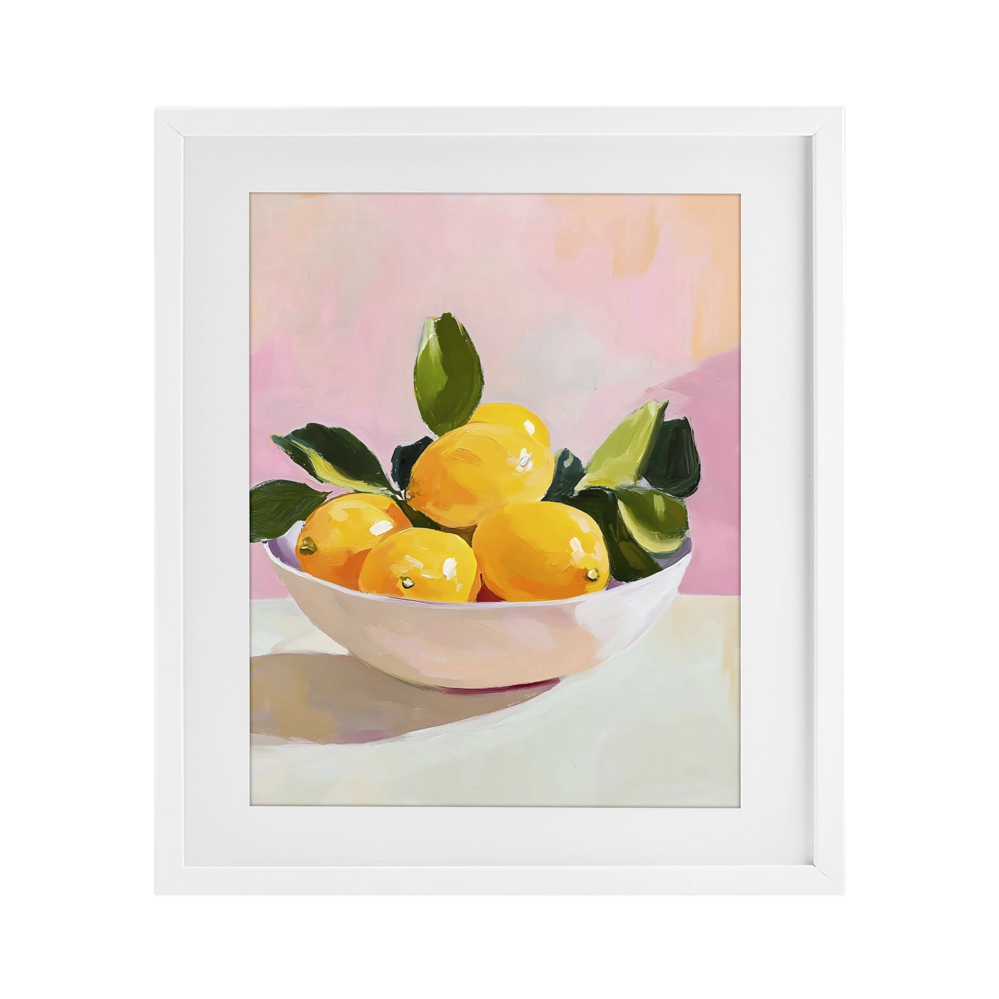 Stupell Industries Bowl of Lemons in Sunlight White Framed Print Under Glass, design by The Prints Vibe