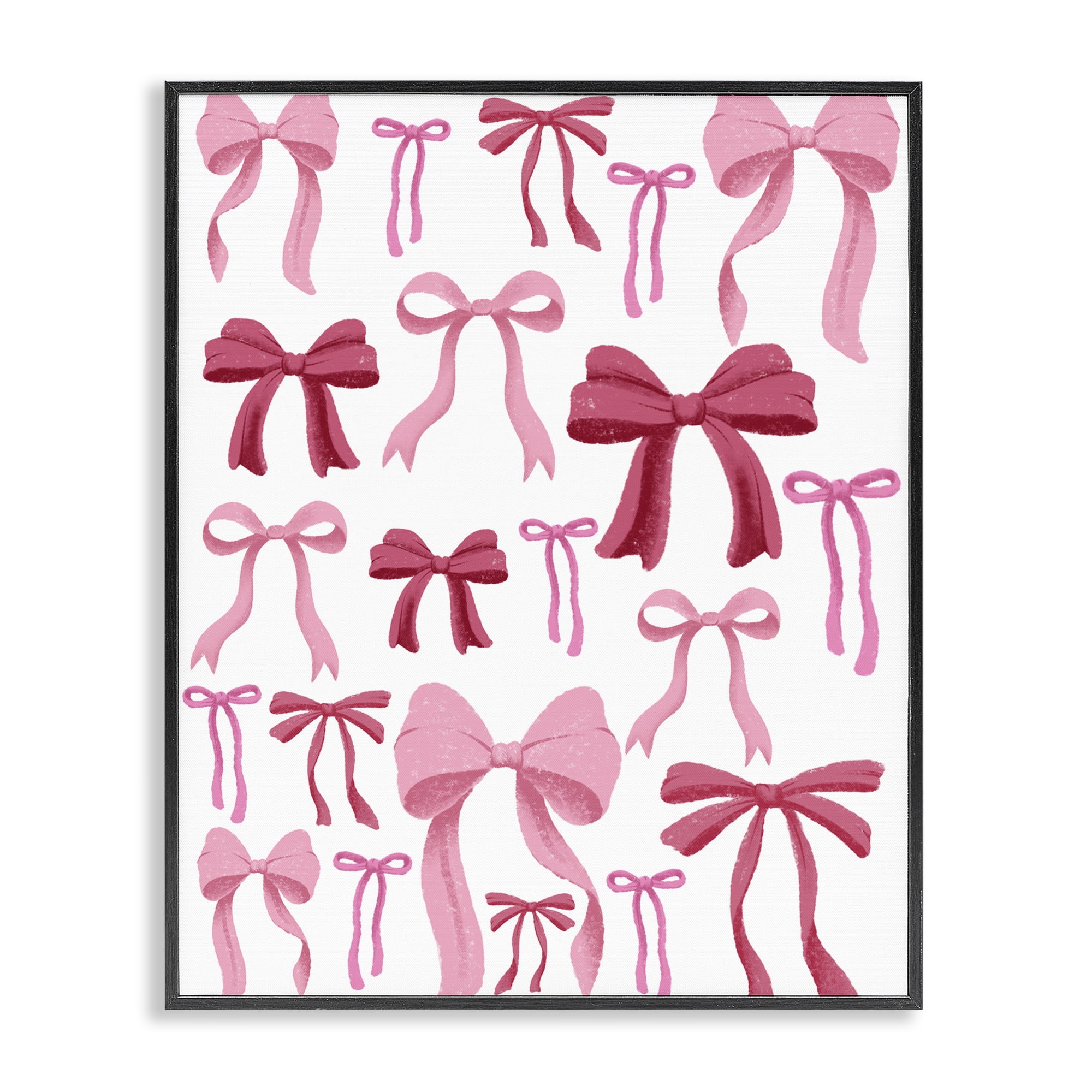 Stupell Industries Bows All Over Pink & Red Black Framed Giclee Art, design by Marcus Prime