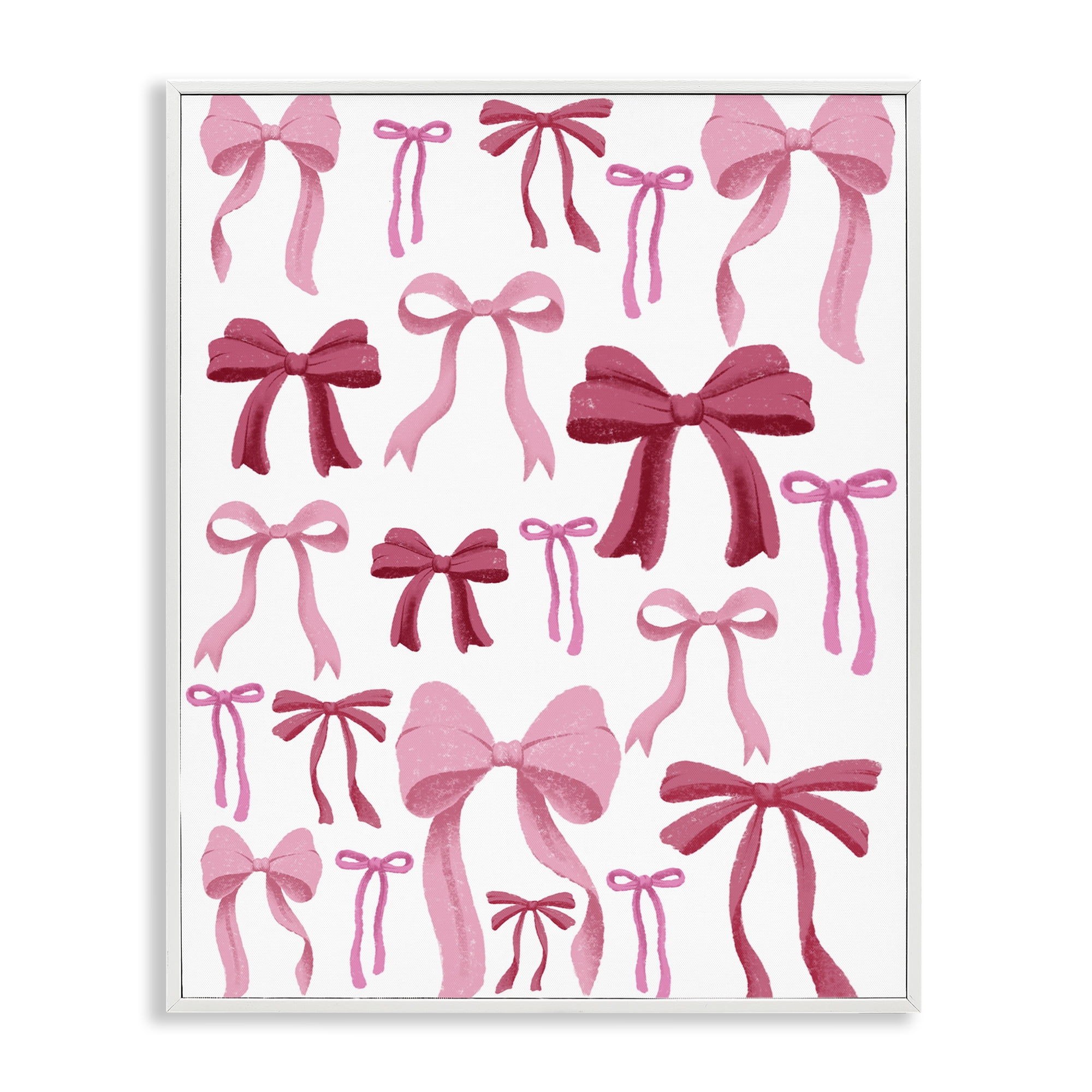 Stupell Industries Bows All Over Pink & Red White Framed Giclee Art, design by Marcus Prime