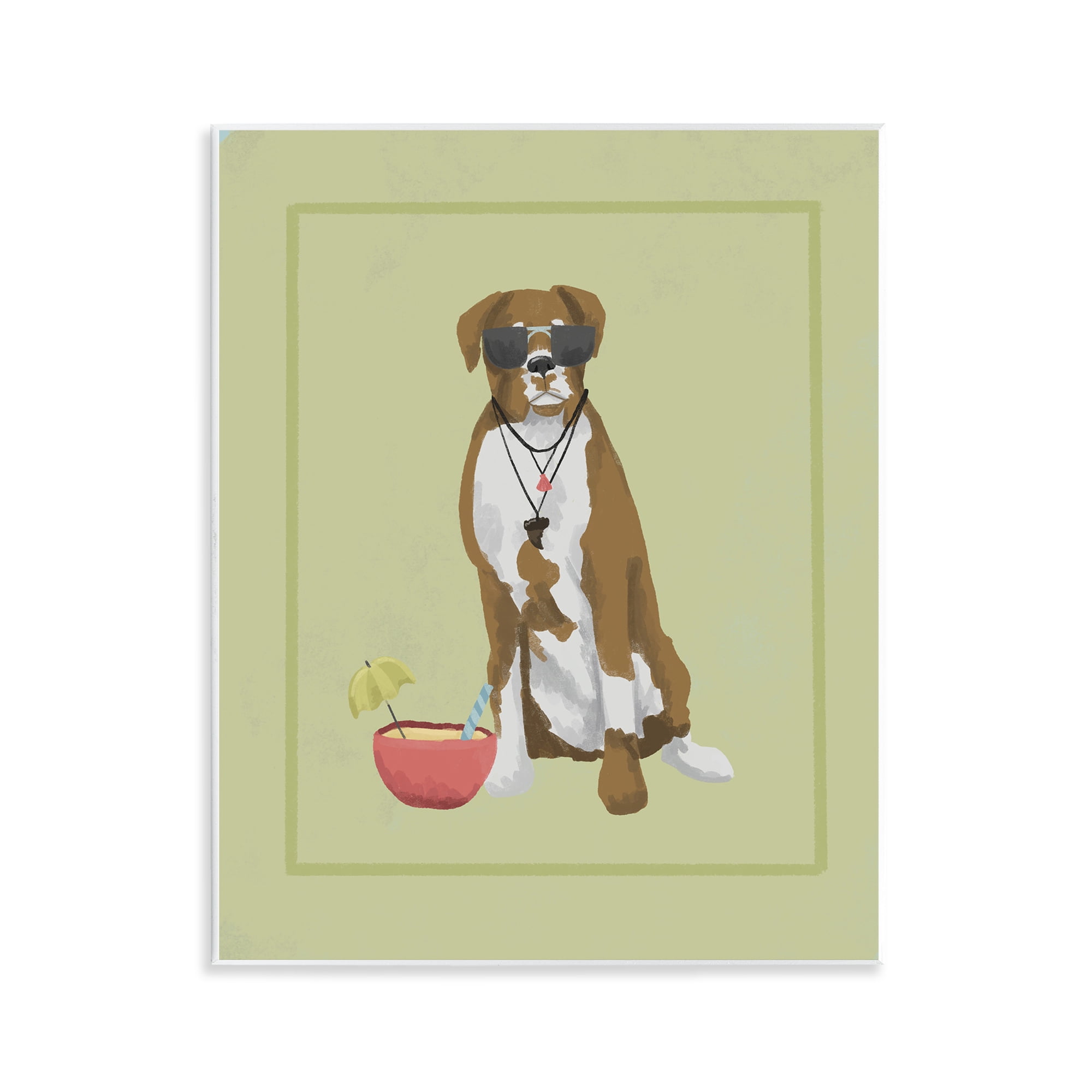 Stupell Industries Boxer Beach Day Wall Plaque Art, design by Sadie Harper