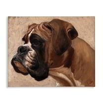 Stupell Industries Boxer Dog Neutral Portrait Animals & Insects Painting Gallery Wrapped Canvas Art Print Wall Art, 20 x 16