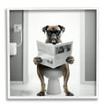 thumbnail image 1 of Stupell Industries Boxer Dog & Newspaper Animals & Insects Painting White Framed Art Print Wall Art, 17 x 17, 1 of 9