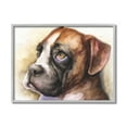 thumbnail image 1 of Stupell Industries Boxer Puppy Dog Eyes Adorable Pet Portrait Grey Framed, 11 x 14, Design by George Dyachenko, 1 of 5