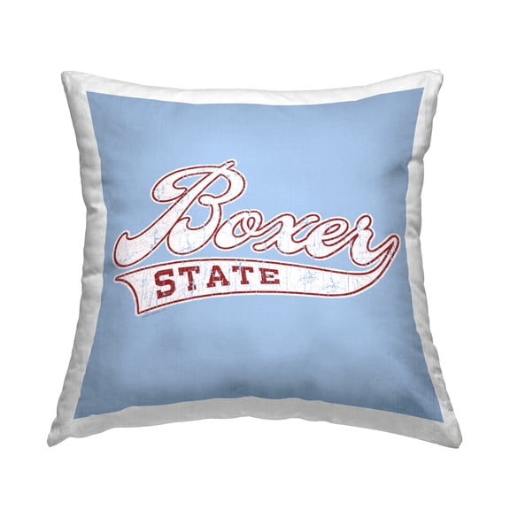 Stupell Industries Boxer State Varsity Style Decorative Printed Throw Pillow Design by Spirit Animals/Life Is High.