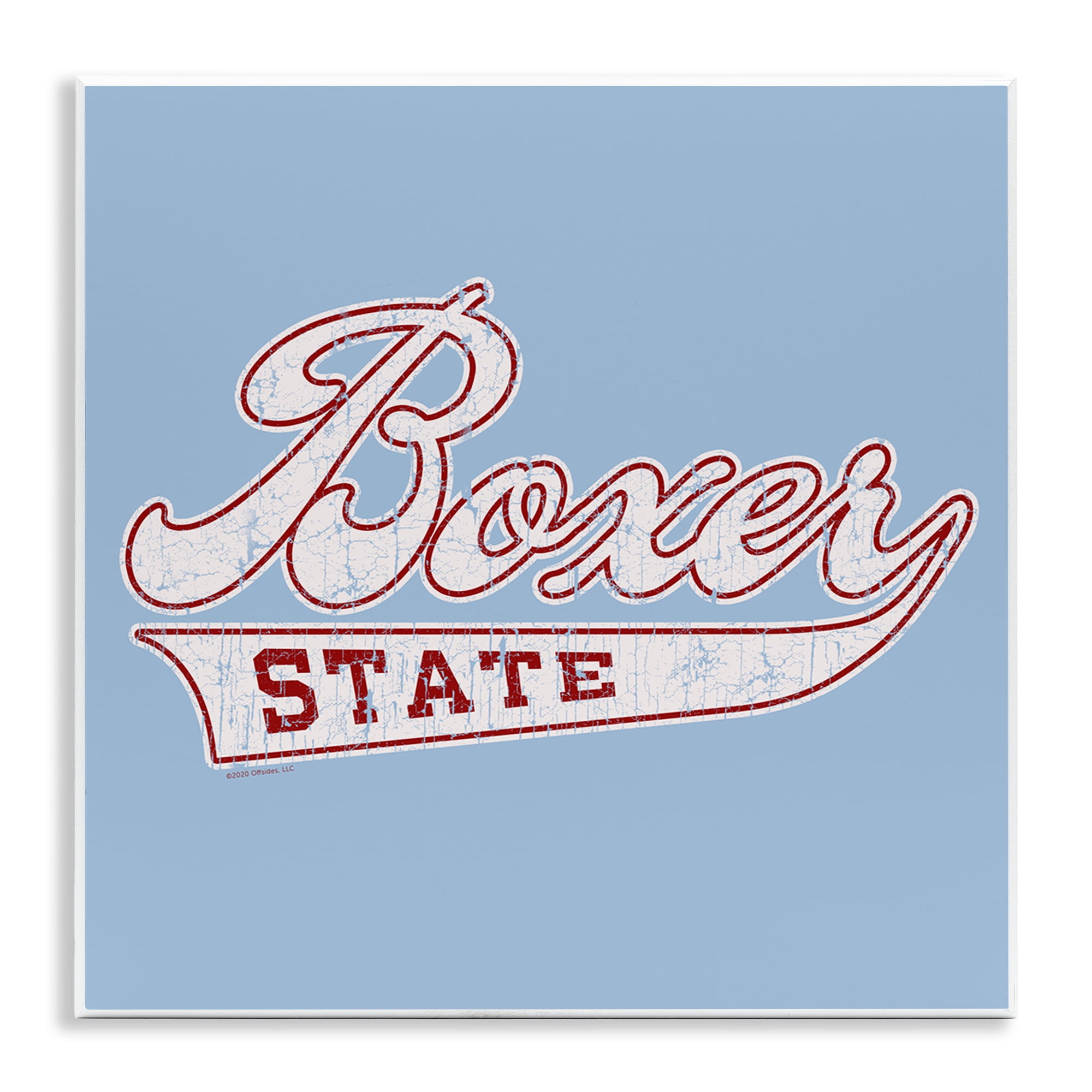 Stupell Industries Boxer State Varsity Style Novelty & Humor Painting Unframed Art Print Wall Art, 12 x 12
