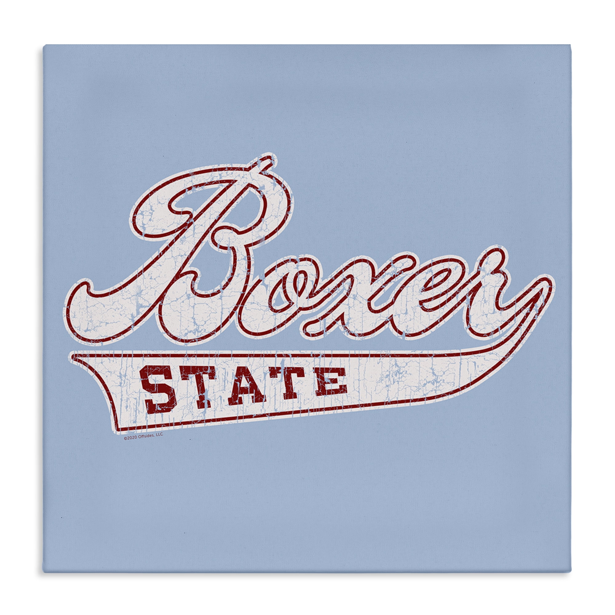 Stupell Industries Boxer State Varsity Style Novelty & Humor Painting Wrapped Canvas Art Print Wall Art, 30 x 30