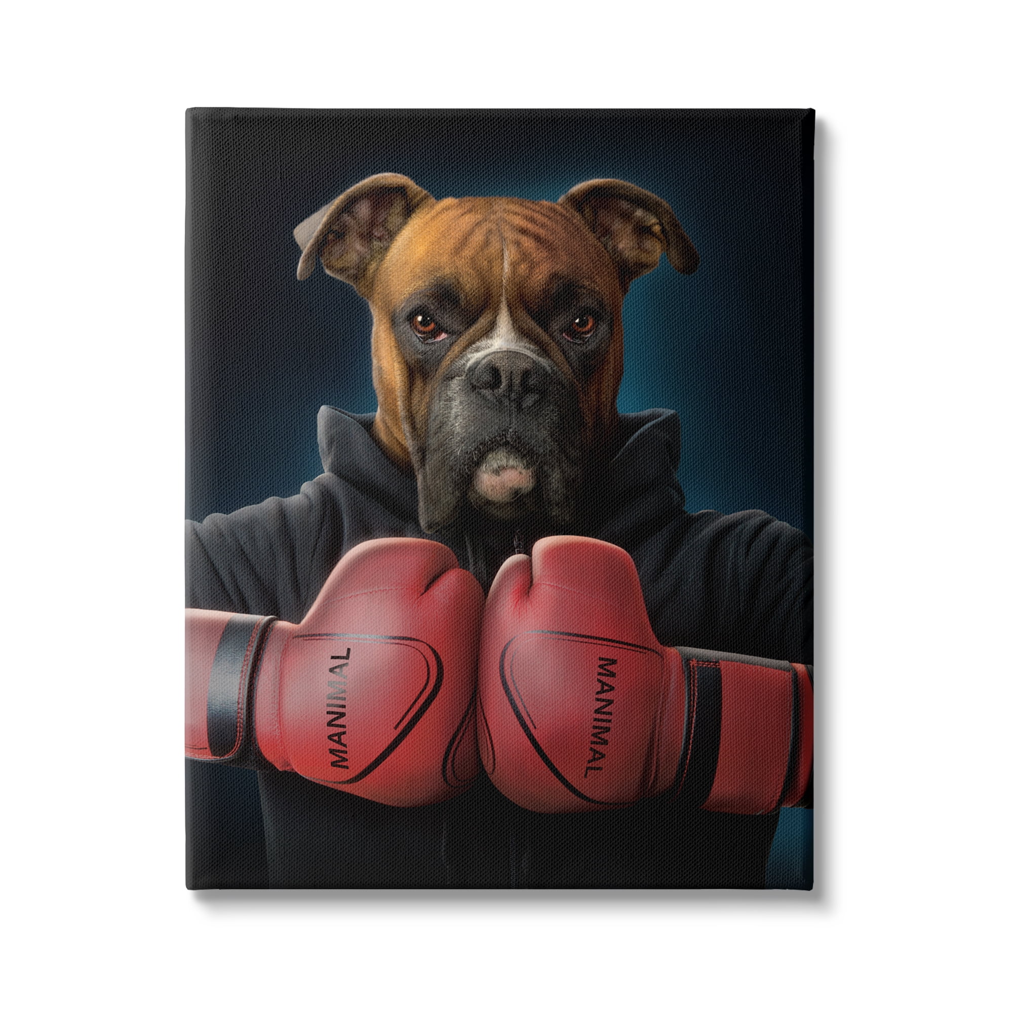 Stupell Industries Boxing Boxer Dog Animals & Insects Painting Gallery Wrapped Canvas Art Print Wall Art, 16 x 20