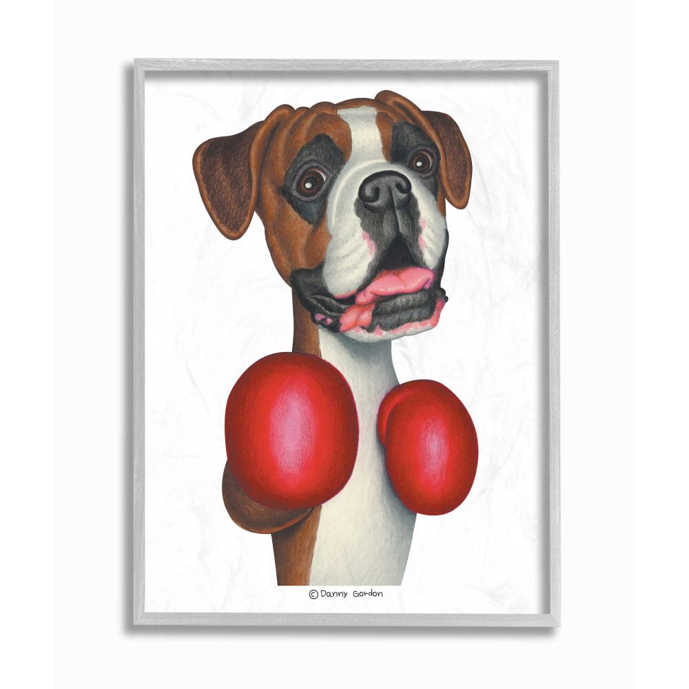 Stupell Industries Boxing Boxer Dog Simple Family Pet Illustration Designed by Danny Gordan