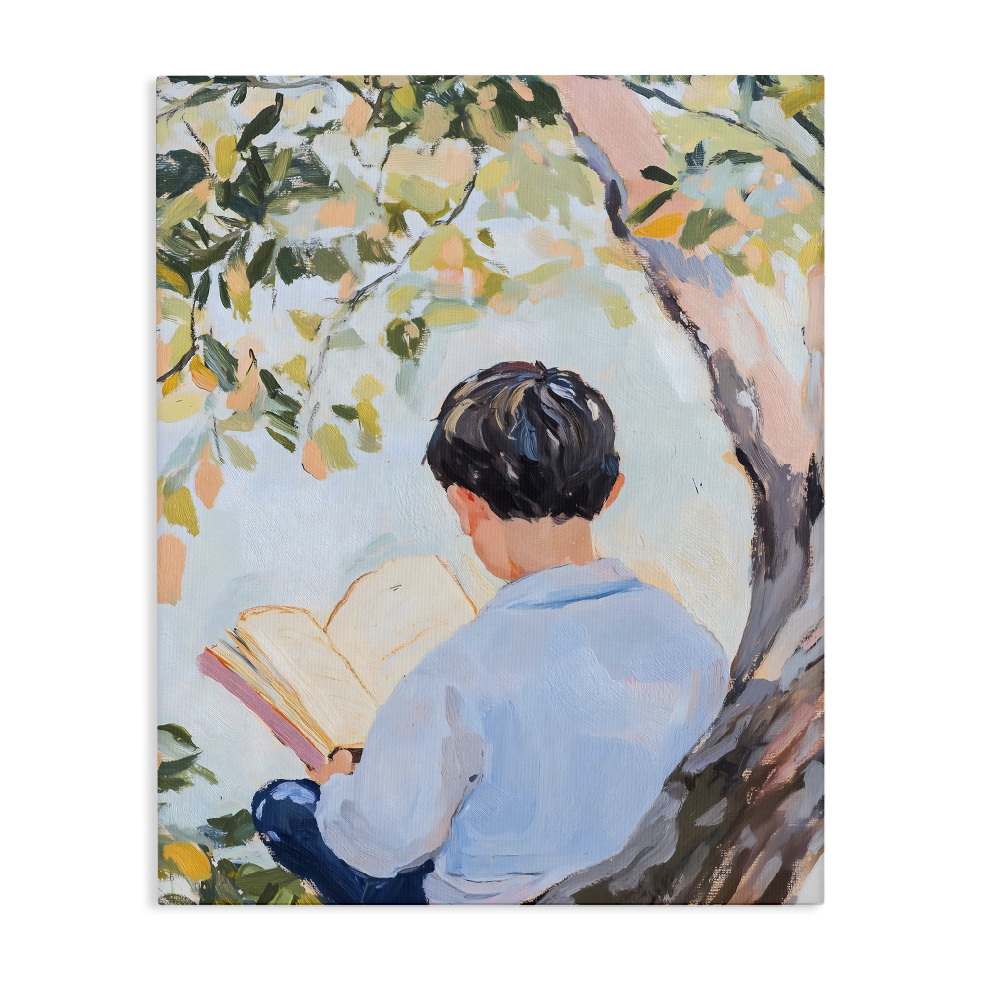 Stupell Industries Boy Reading in Nature Canvas Wall Art, design by The Prints Vibe
