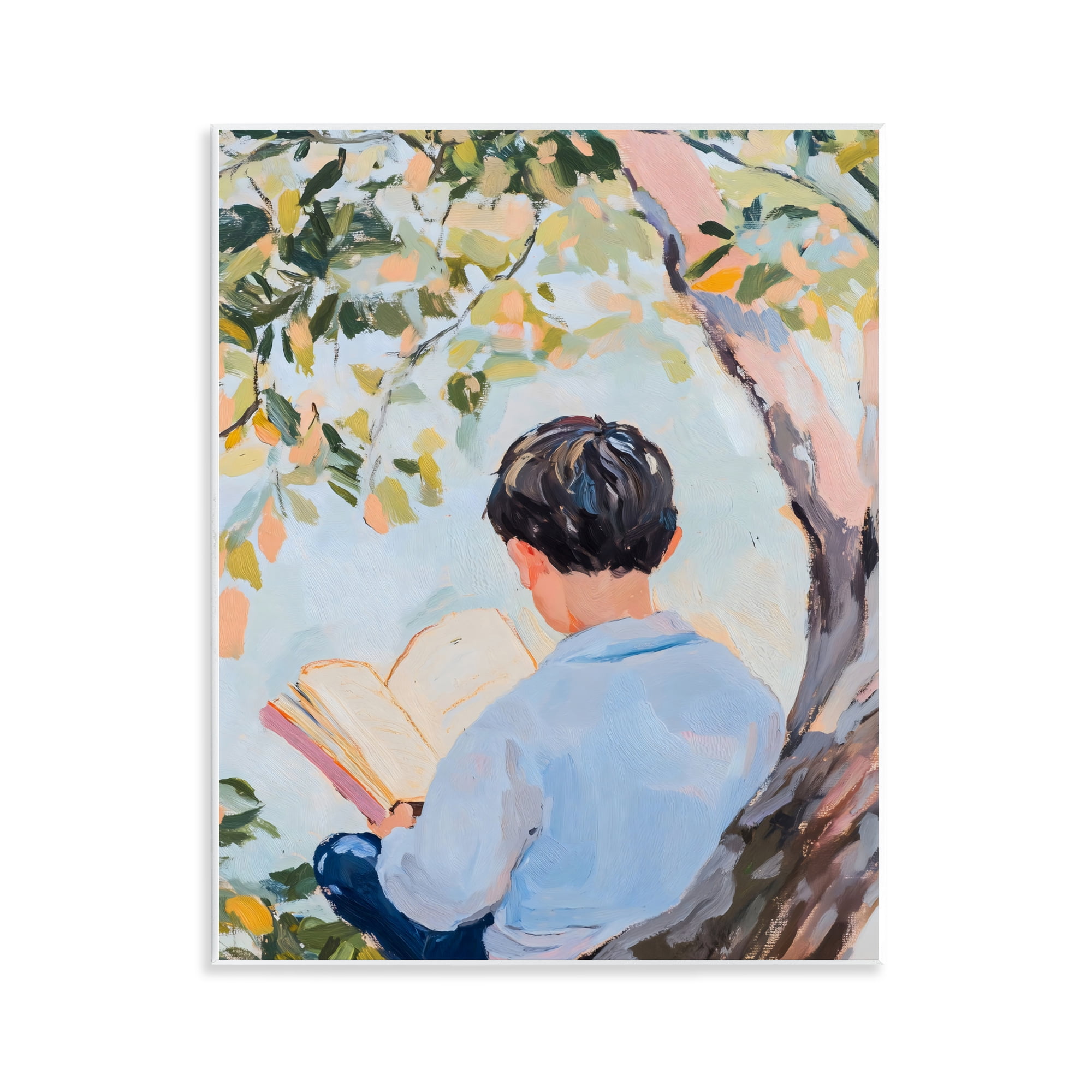 Stupell Industries Boy Reading in Nature Wall Plaque Art, design by The Prints Vibe