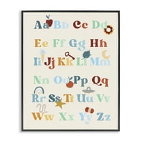 Stupell Industries Boy's Alphabet Chart Novelty Painting Black Framed Art Print Wall Art, 11 x 14