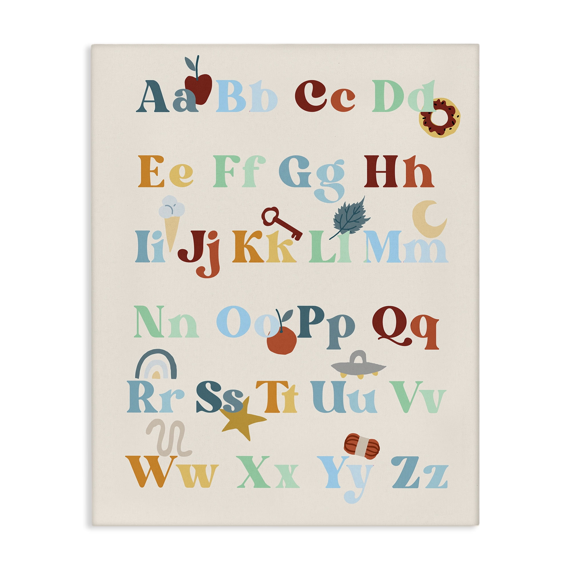 Stupell Industries Boy's Alphabet Chart Novelty Painting Gallery Wrapped Canvas Art Print Wall Art, 36 x 48