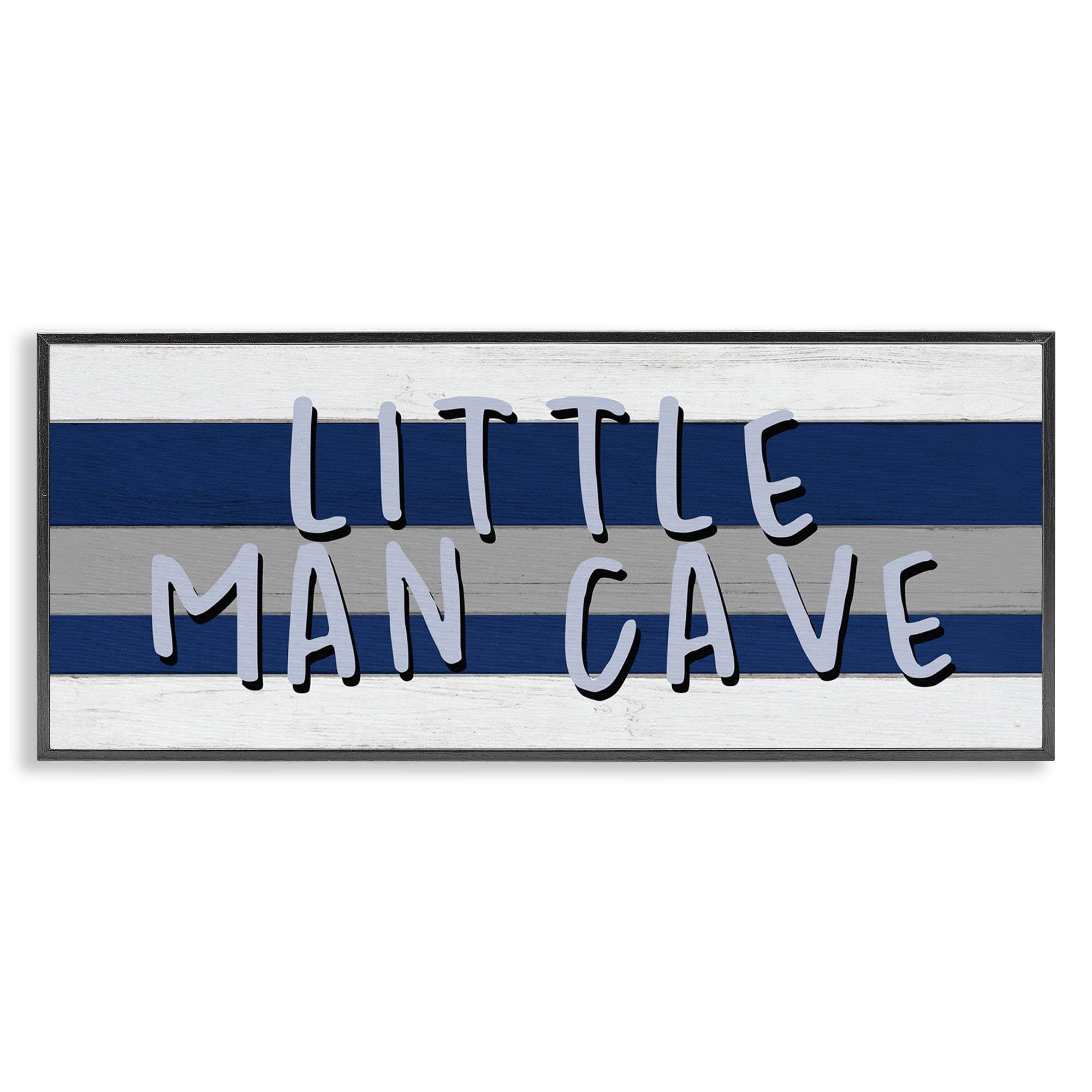 Stupell Industries Boy's Little Man Cave Typography Painting Black Framed Art Print Wall Art, 30 x 13