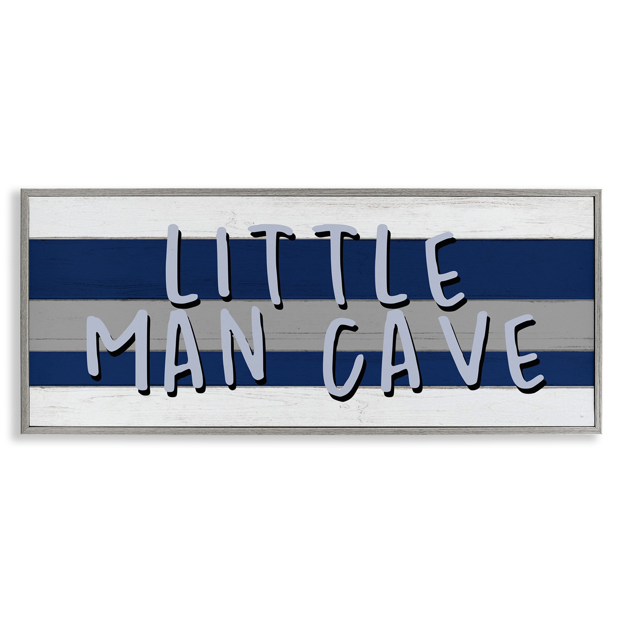 Stupell Industries Boy's Little Man Cave Typography Painting Gray Framed Art Print Wall Art, 30 x 13