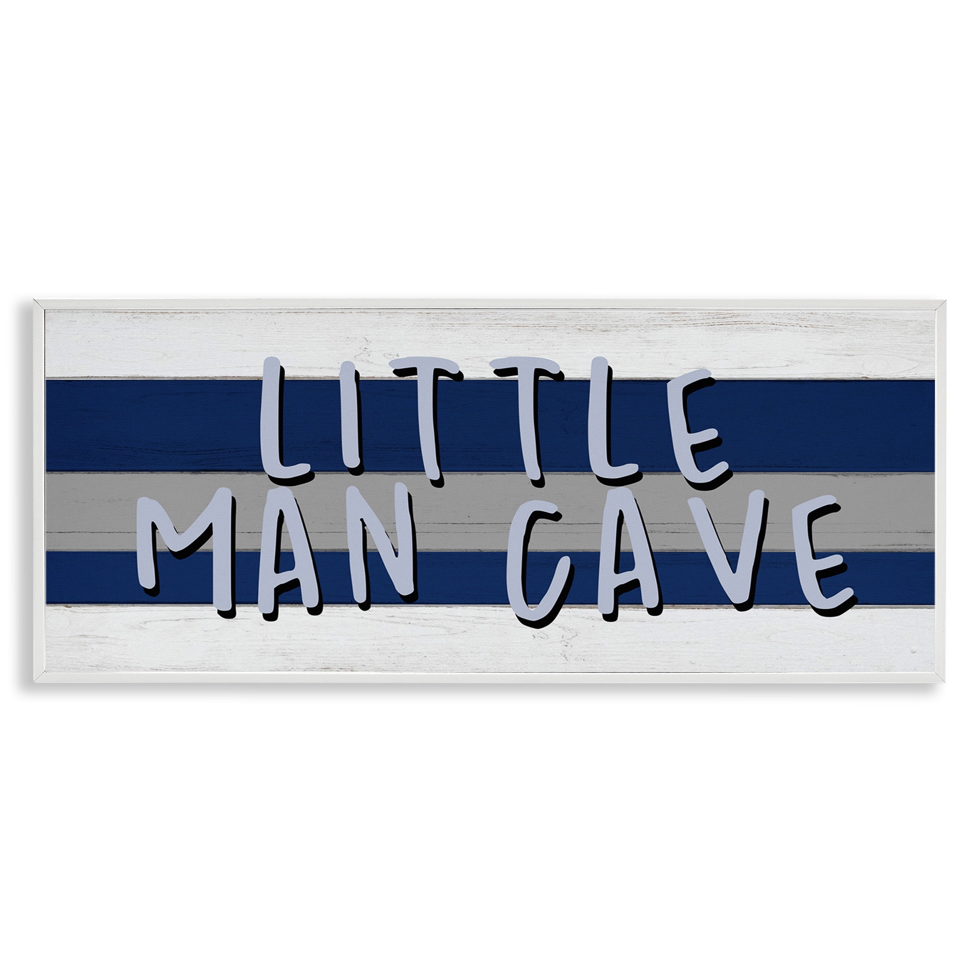 Stupell Industries Boy's Little Man Cave Typography Painting White Framed Art Print Wall Art, 24 x 10