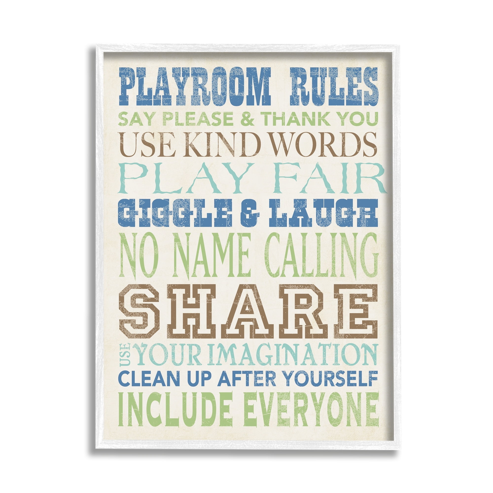 Stupell Industries Boys Playroom Rules Typography, 16 x 20,Design by Stephanie Workman Marrott