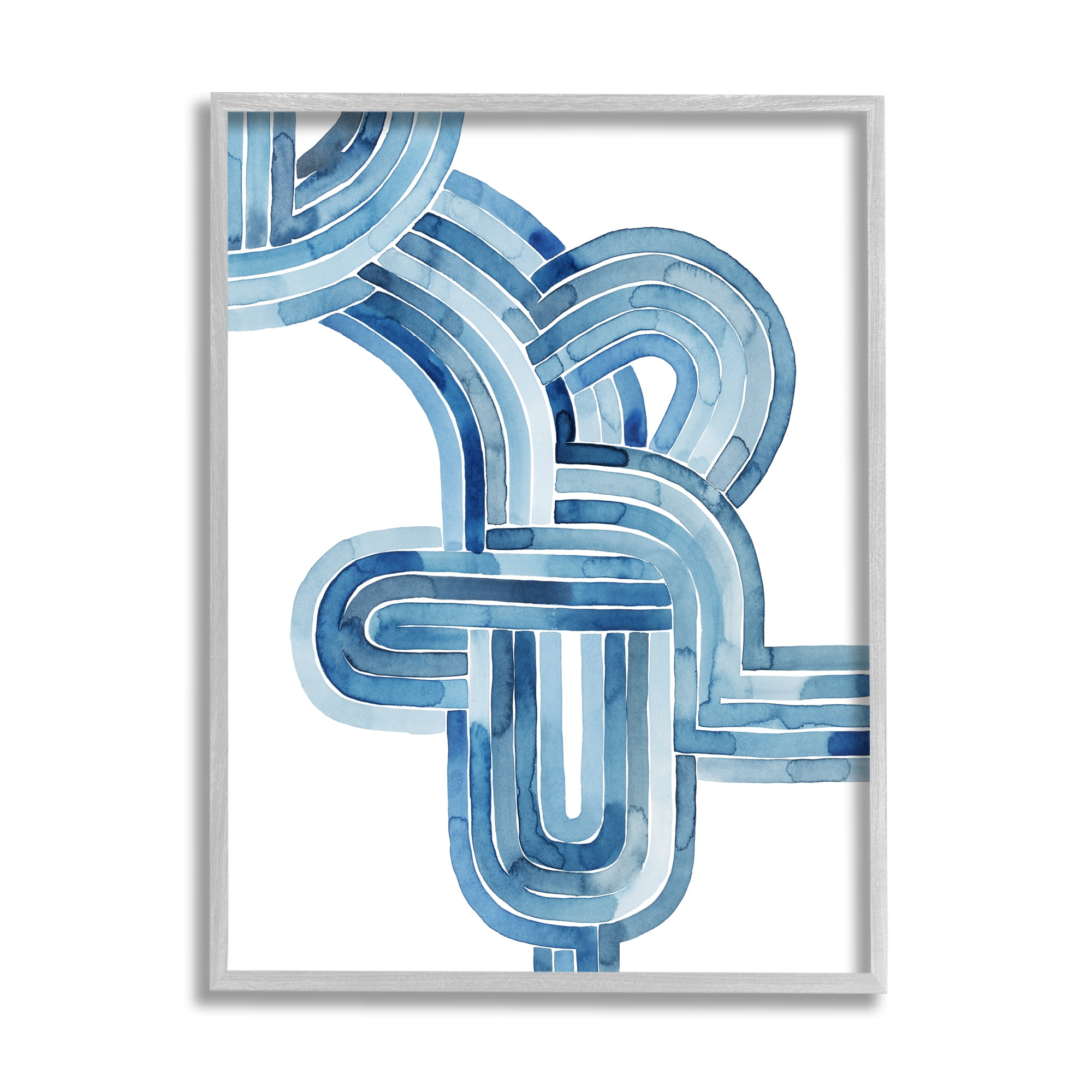 Stupell Industries Braided Blue Line Abstraction Modern Watercolor Weave, 16 x 20, Design by Grace Popp