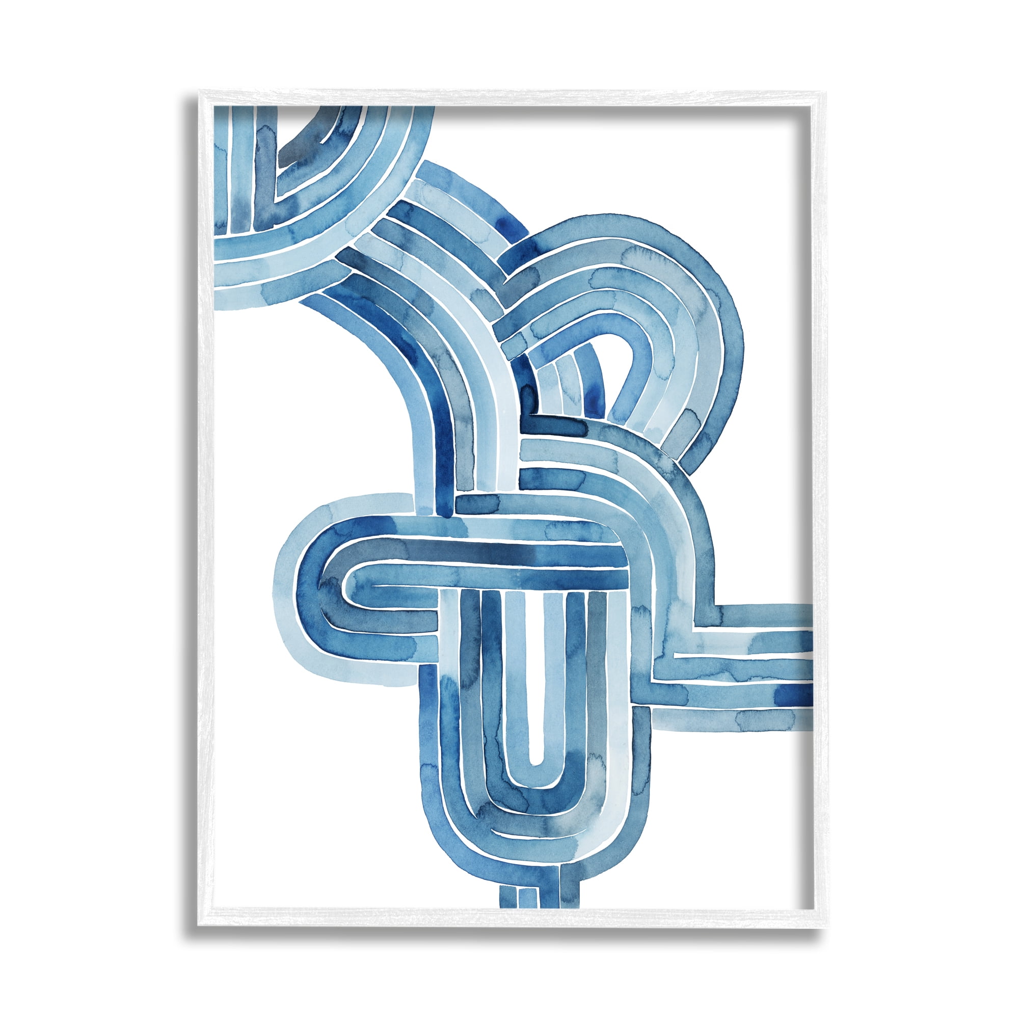 Stupell Industries Braided Blue Line Abstraction Modern Watercolor Weave, 16 x 20, Design by Grace Popp
