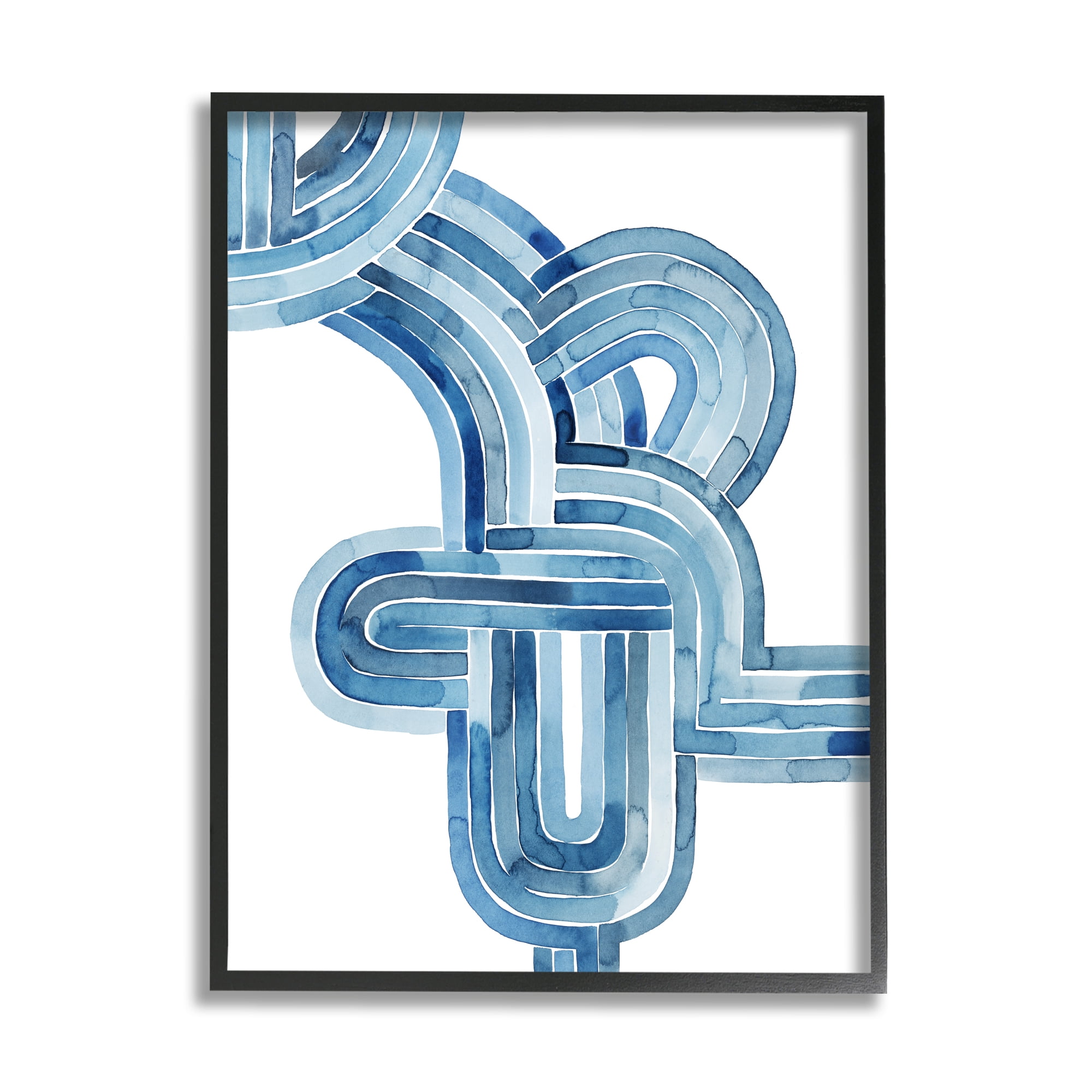 Stupell Industries Braided Blue Line Abstraction Modern Watercolor Weave, 24 x 30, Design by Grace Popp