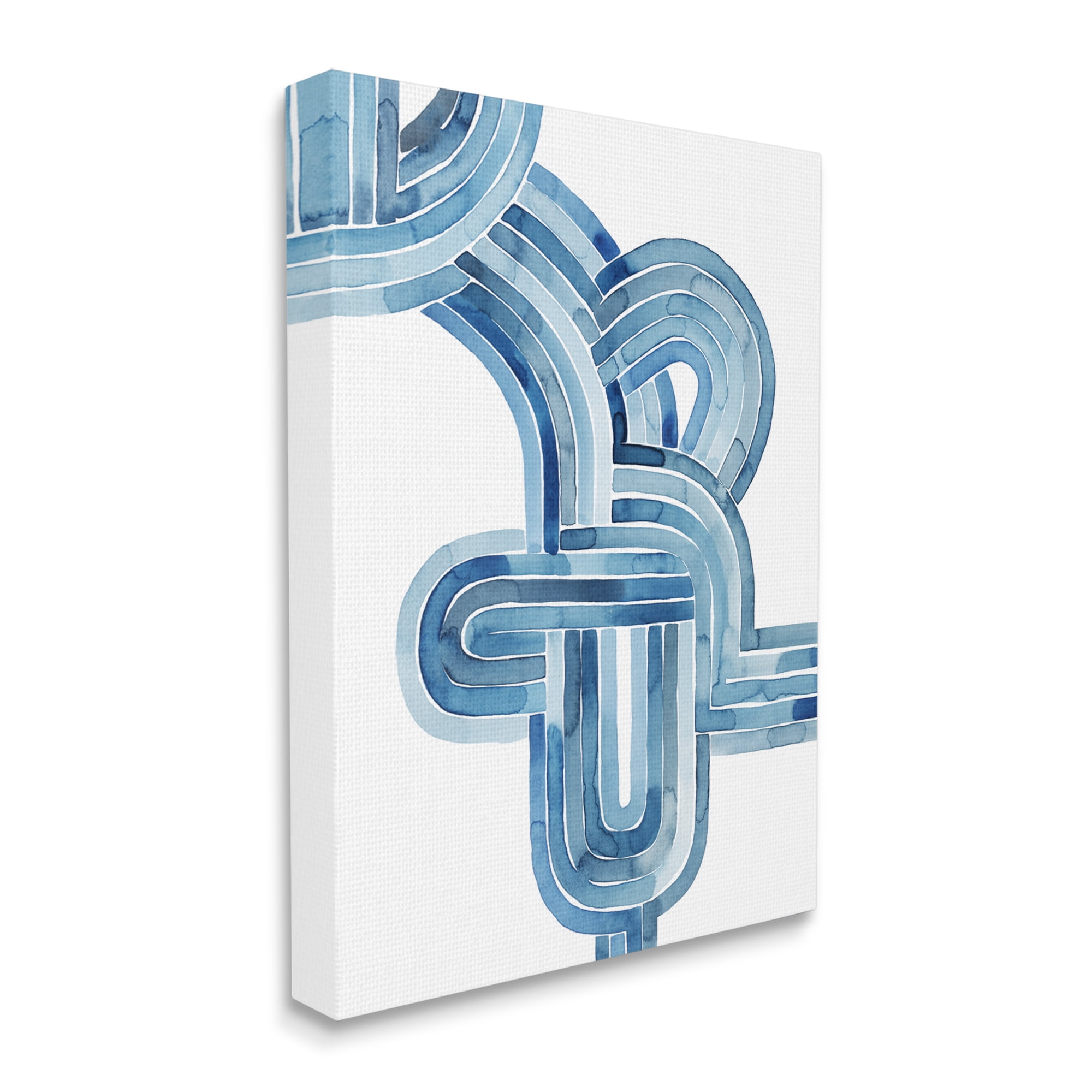 Stupell Industries Braided Blue Line Abstraction Modern Watercolor Weave, 24 x 30, Design by Grace Popp