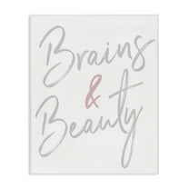 Stupell Industries Brains & Beauty Phrase Beauty & Fashion Painting Gallery Wrapped Canvas Art Print Wall Art, 16 x 20