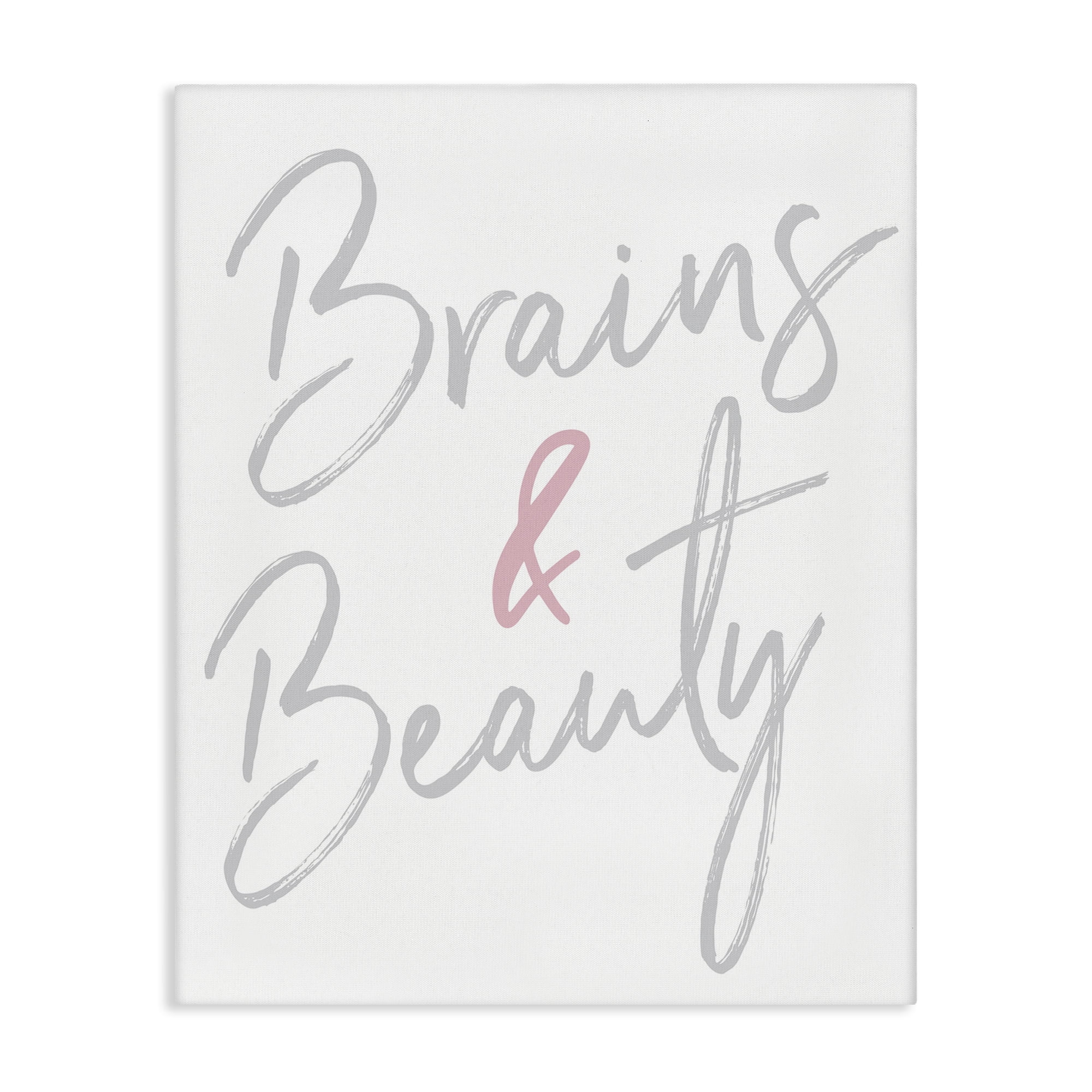 Stupell Industries Brains & Beauty Phrase Beauty & Fashion Painting Gallery Wrapped Canvas Art Print Wall Art, 30 x 40