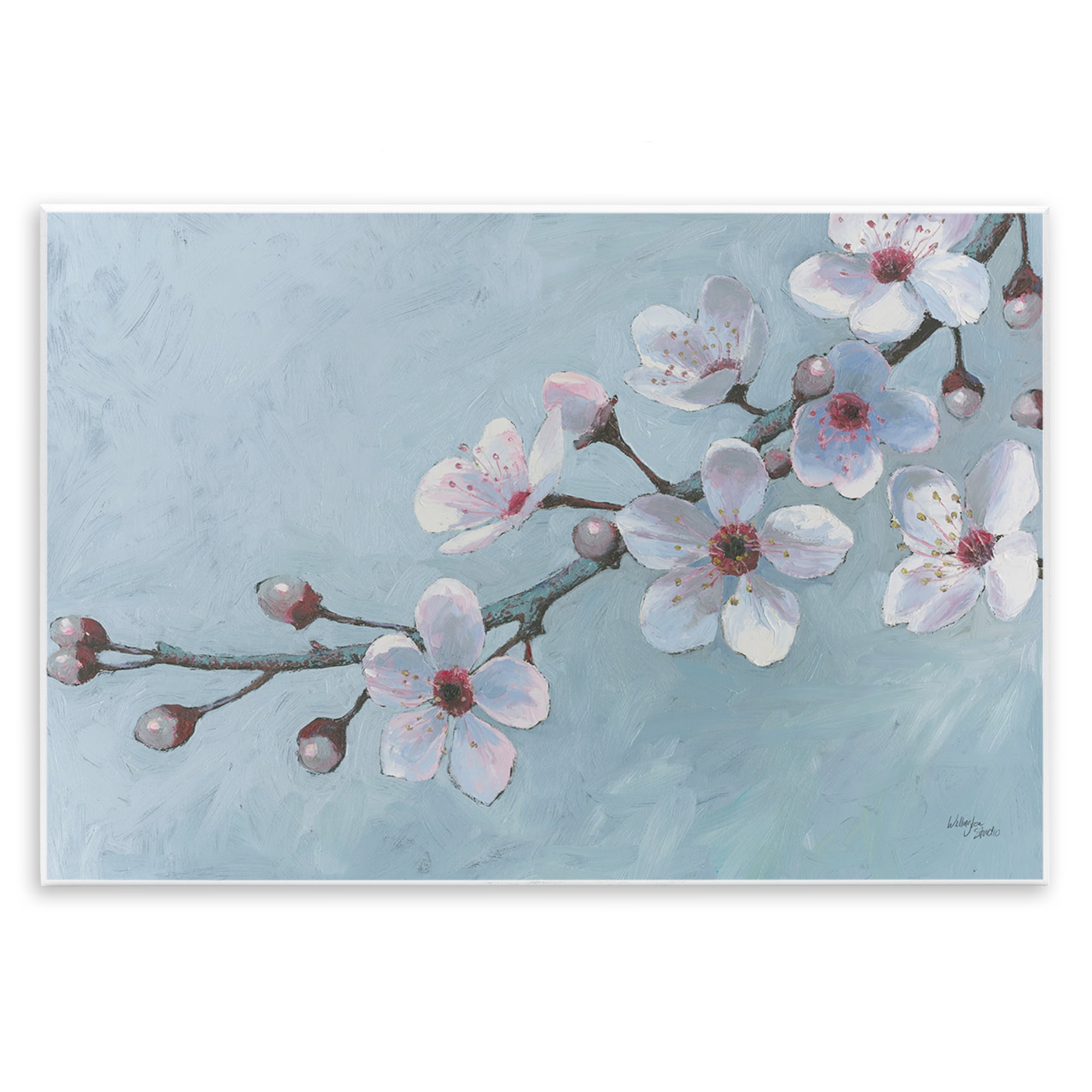 Stupell Industries Branch of Blossoms Botanical & Floral Painting Unframed Art Print Wall Art, 19 x 13