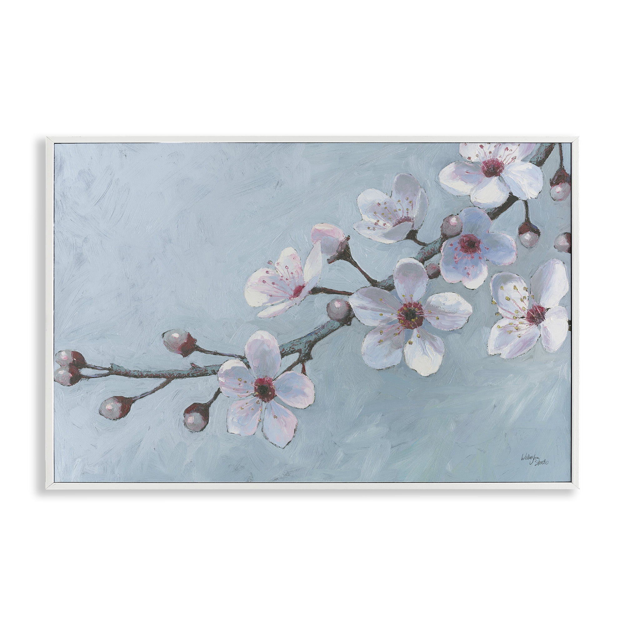 Stupell Industries Branch of Blossoms Botanical & Floral Painting White Framed Art Print Wall Art, 24 x 16