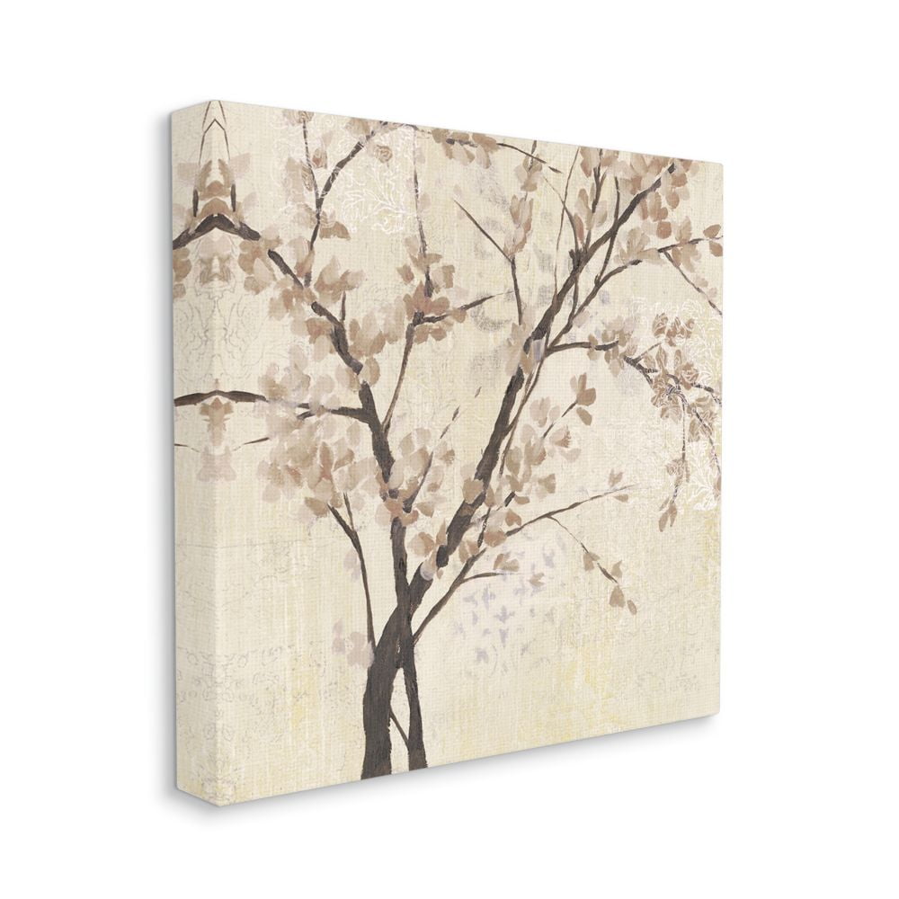 Stupell Industries Branches And Leaves Sepia Patterned Design Canvas Wall Art by Jennifer Goldberger
