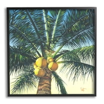 Stupell Industries Branching Out Palm Tree Botanical & Floral Painting Black Framed Art Print Wall Art, 12 x 12
