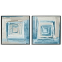 Stupell Industries Brand New Day Abstractions Abstract Painting Black Framed Art Print Wall Art, 12 x 12, Set of 2