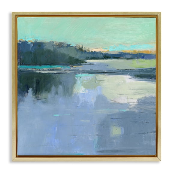 Stupell Industries Brave Boat Harbor Gold Framed Floater Canvas Wall Art, design by Kathleen Robbins