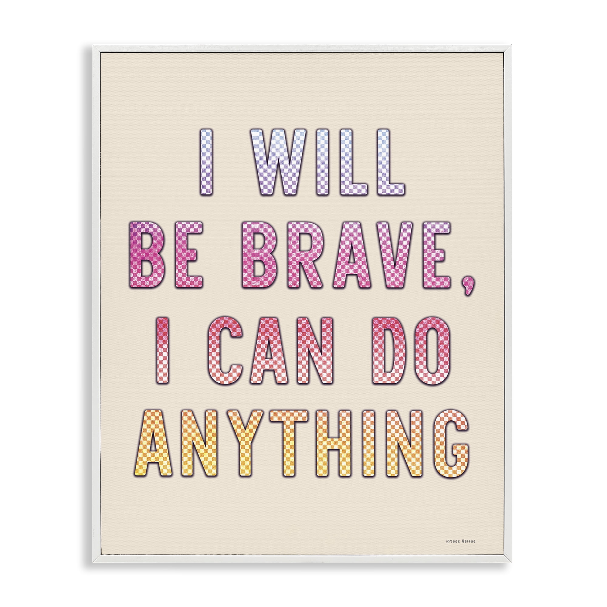 Stupell Industries Brave & Can Do Anything Typography Painting White Framed Art Print Wall Art, 24 x 30
