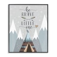 thumbnail image 1 of Stupell Industries Cottage Brave Little One Phrase Snow Mountain Range Teepee Black Framed Giclee Art, 11 x 14, by AE Design, 1 of 7
