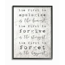 Stupell Industries Bravest Strongest Happiest Virtues Typography Typography Painting Black Framed Art Print Wall Art, 16 x 20