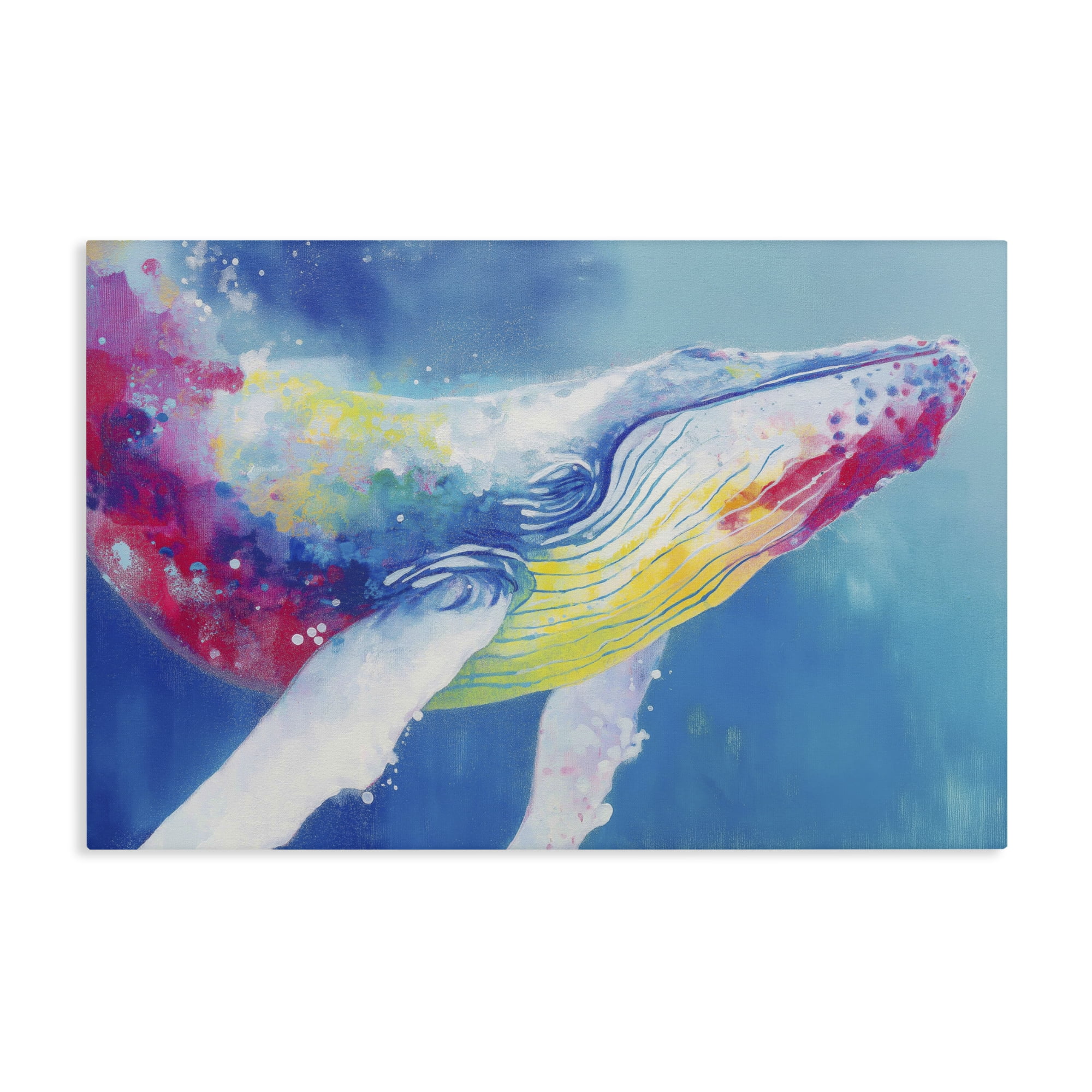 Stupell Industries Breaching Humpback Whale Canvas Wall Art, design by Chromatic Storm Studio