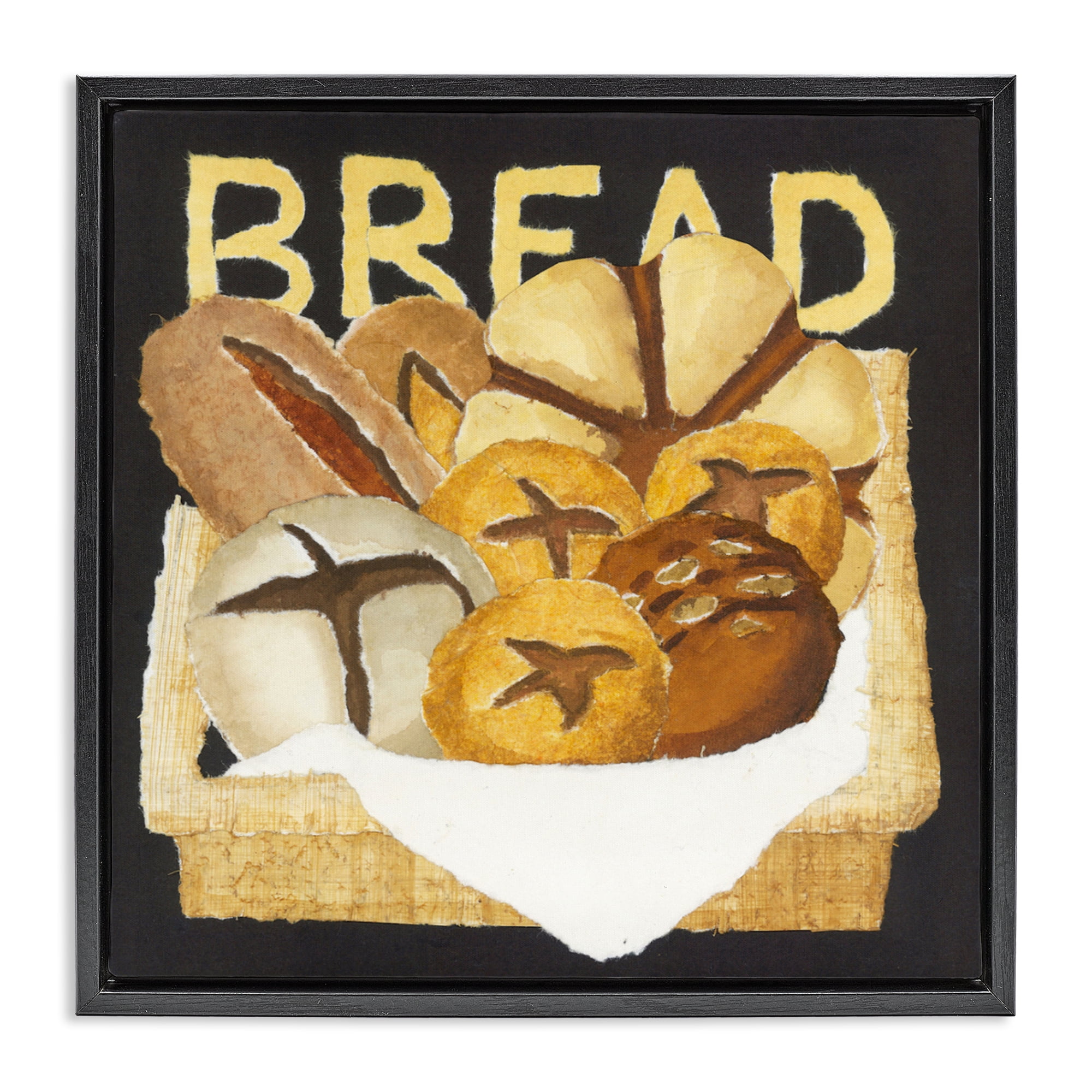 Stupell Industries Bread Assorted Box Black Framed Floater Canvas Wall Art, design by Nancy Overton