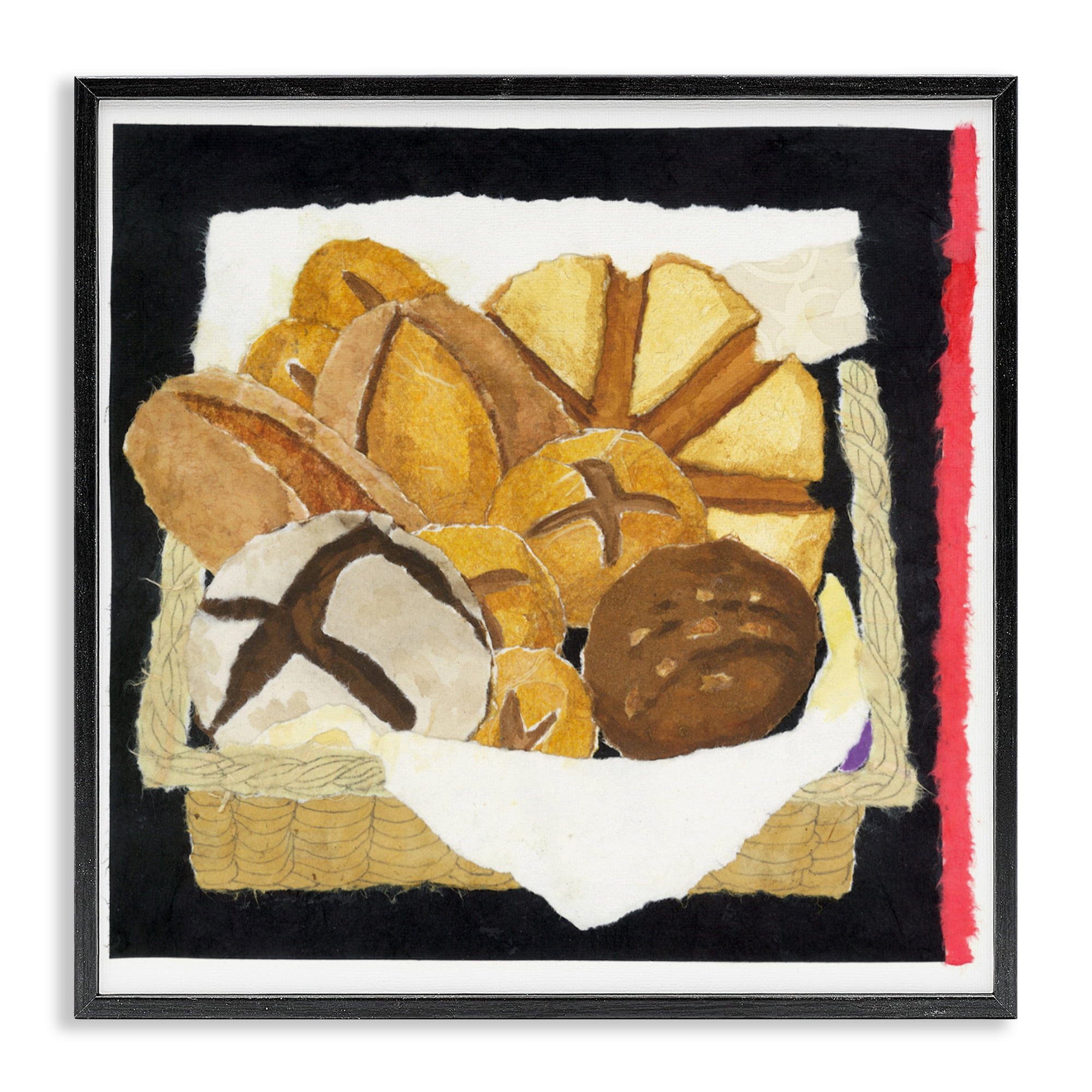 Stupell Industries Bread Box and Stripe Black Framed Giclee Art, design by Nancy Overton