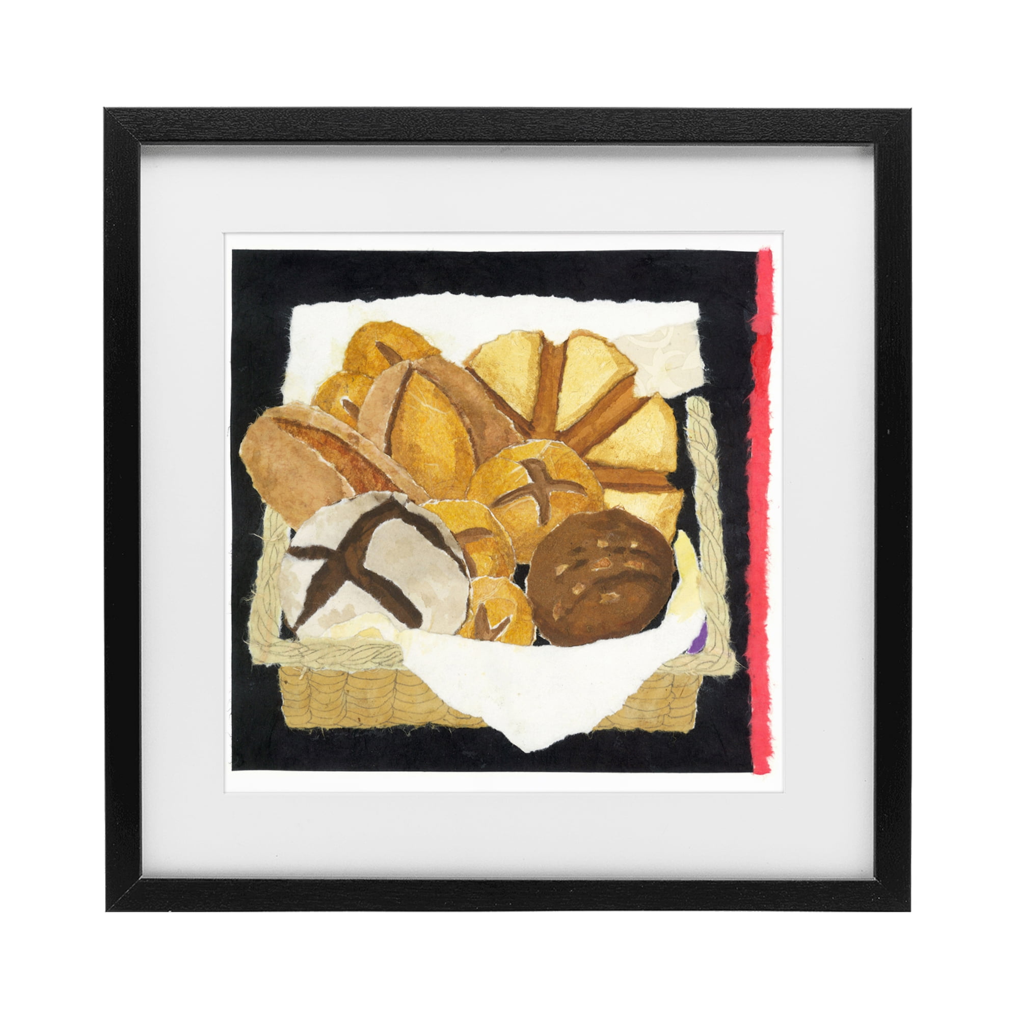 Stupell Industries Bread Box and Stripe Black Framed Print Under Glass, design by Nancy Overton